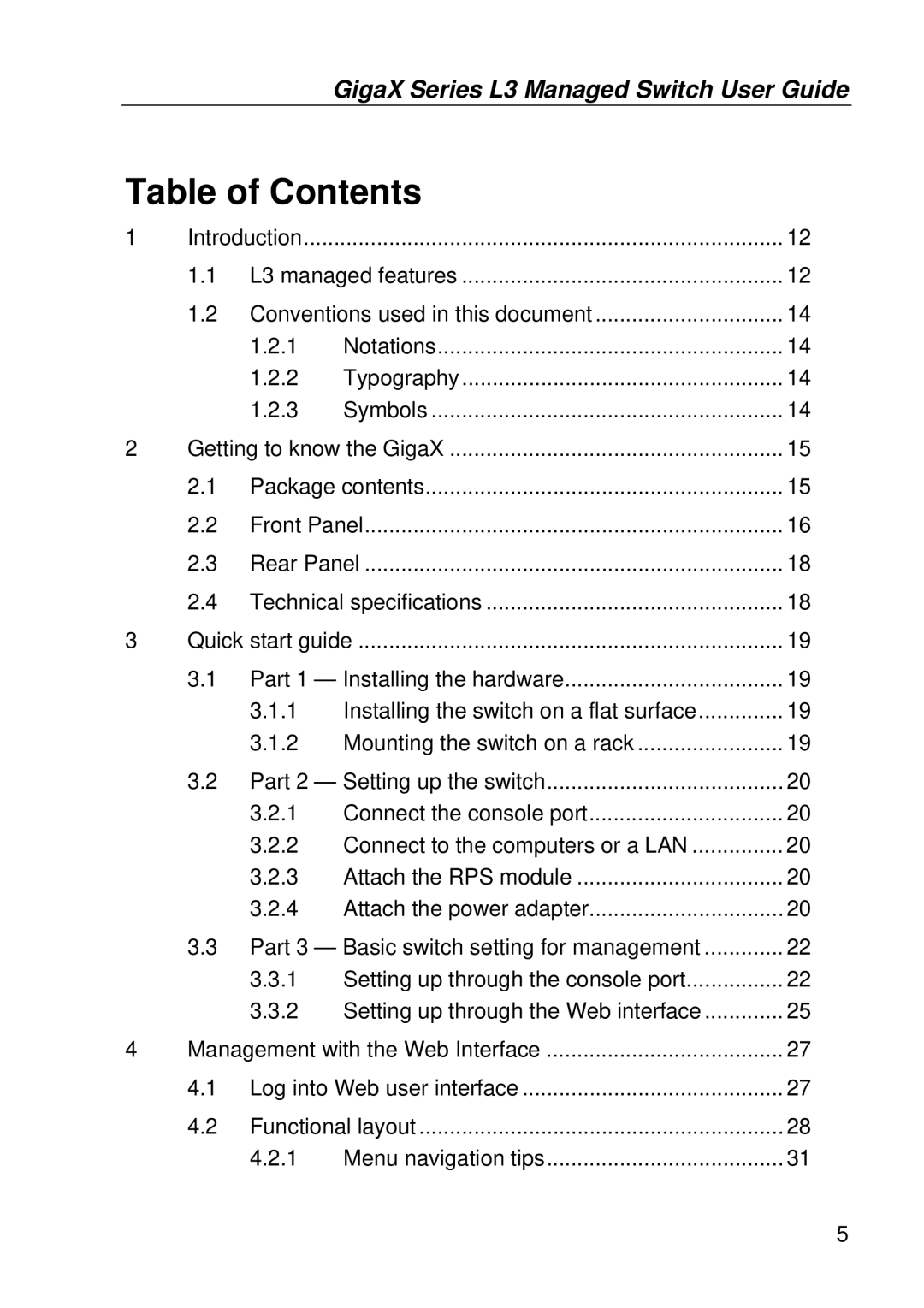 Asus GigaX manual Table of Contents 