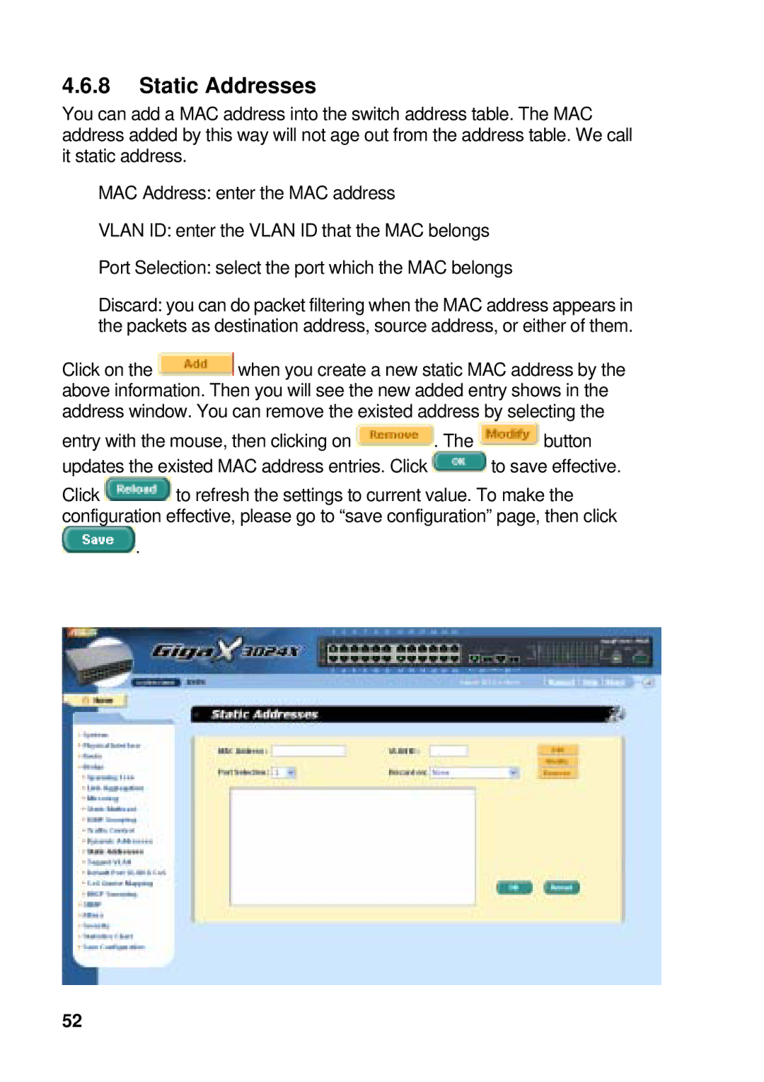 Asus GigaX manual Static Addresses 