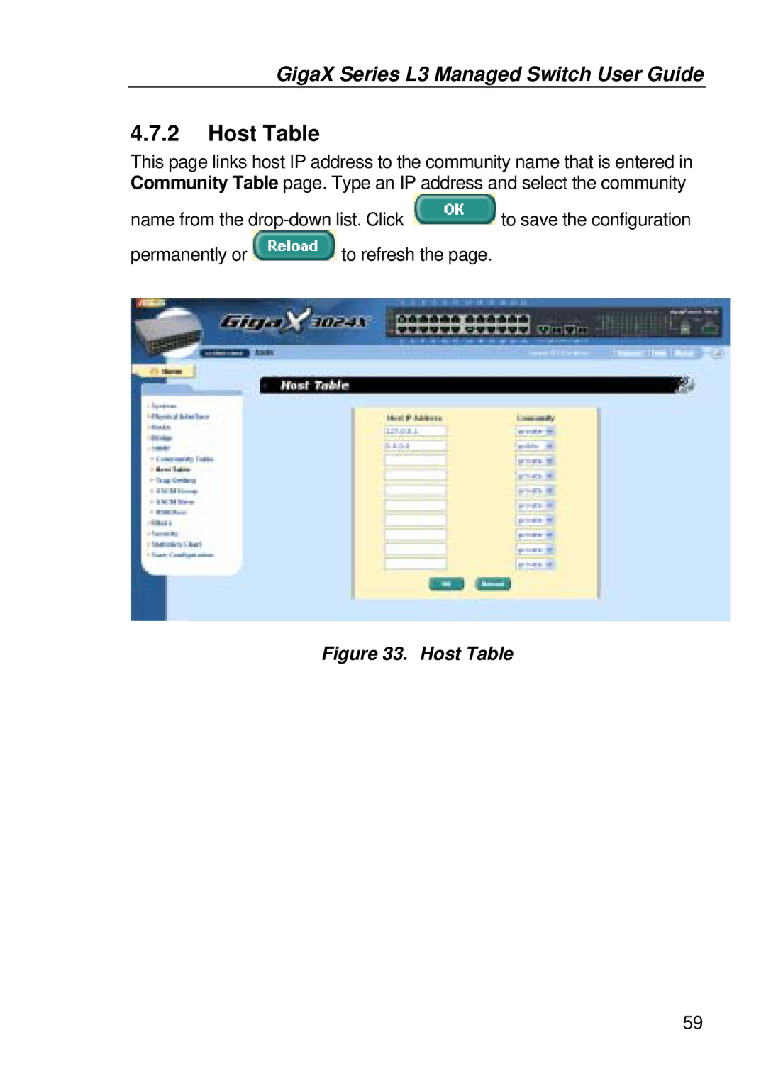 Asus GigaX manual Host Table 