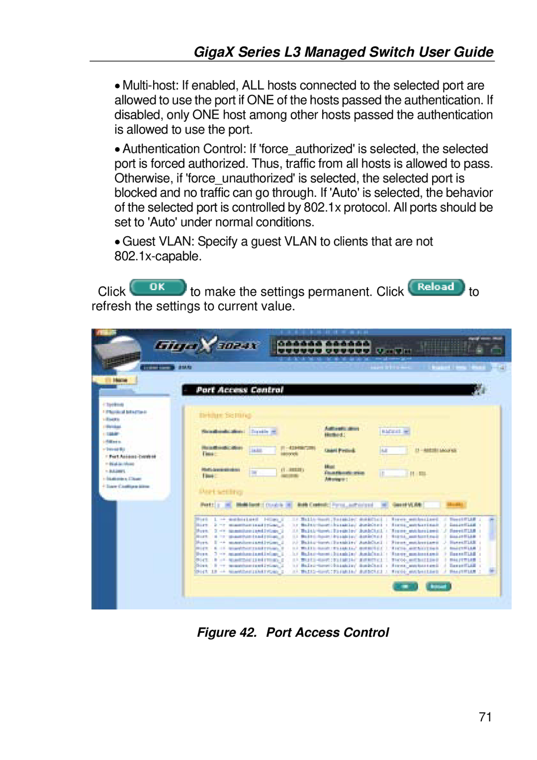 Asus GigaX manual Port Access Control 