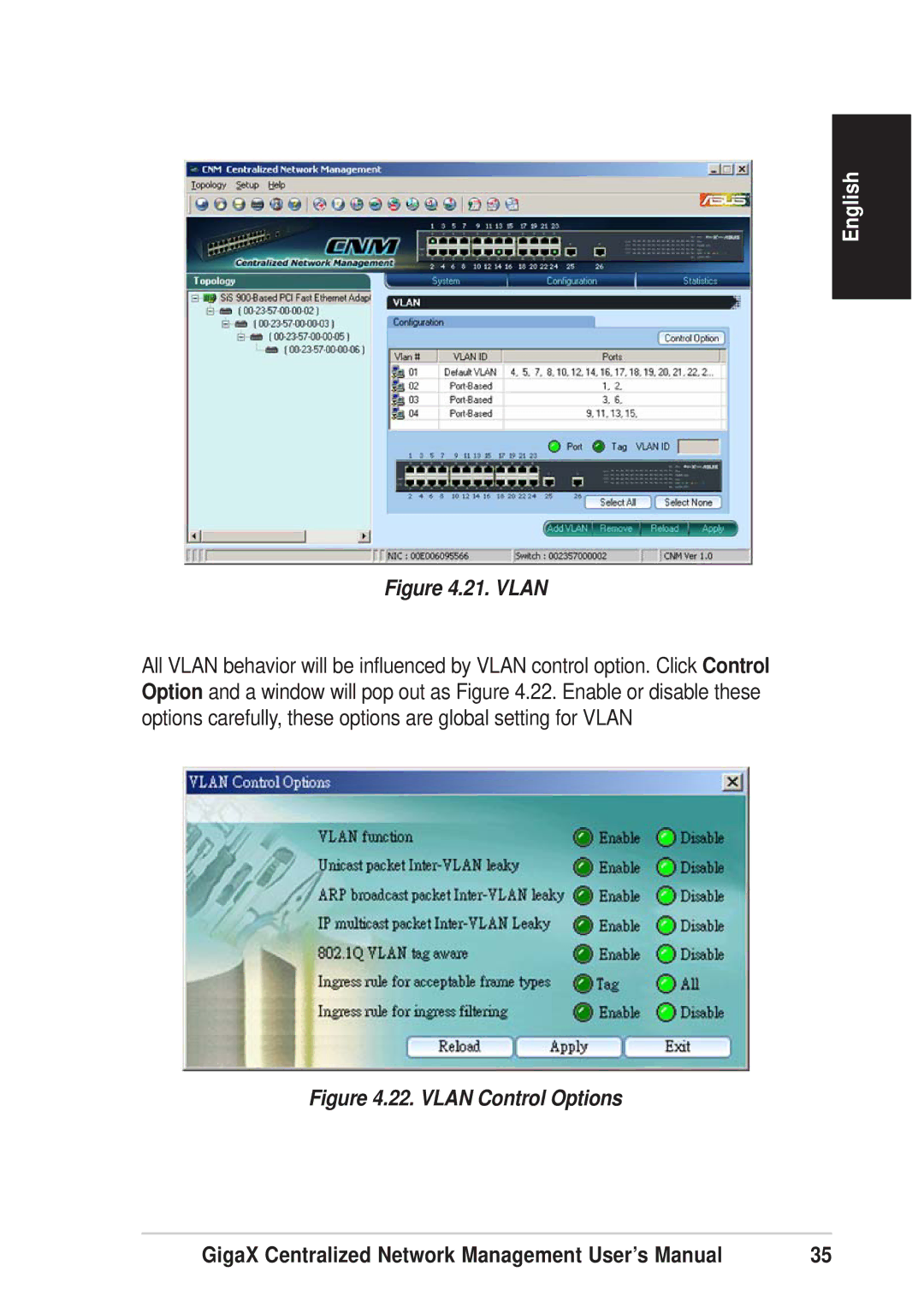 Asus GIGAX1024P warranty Vlan 