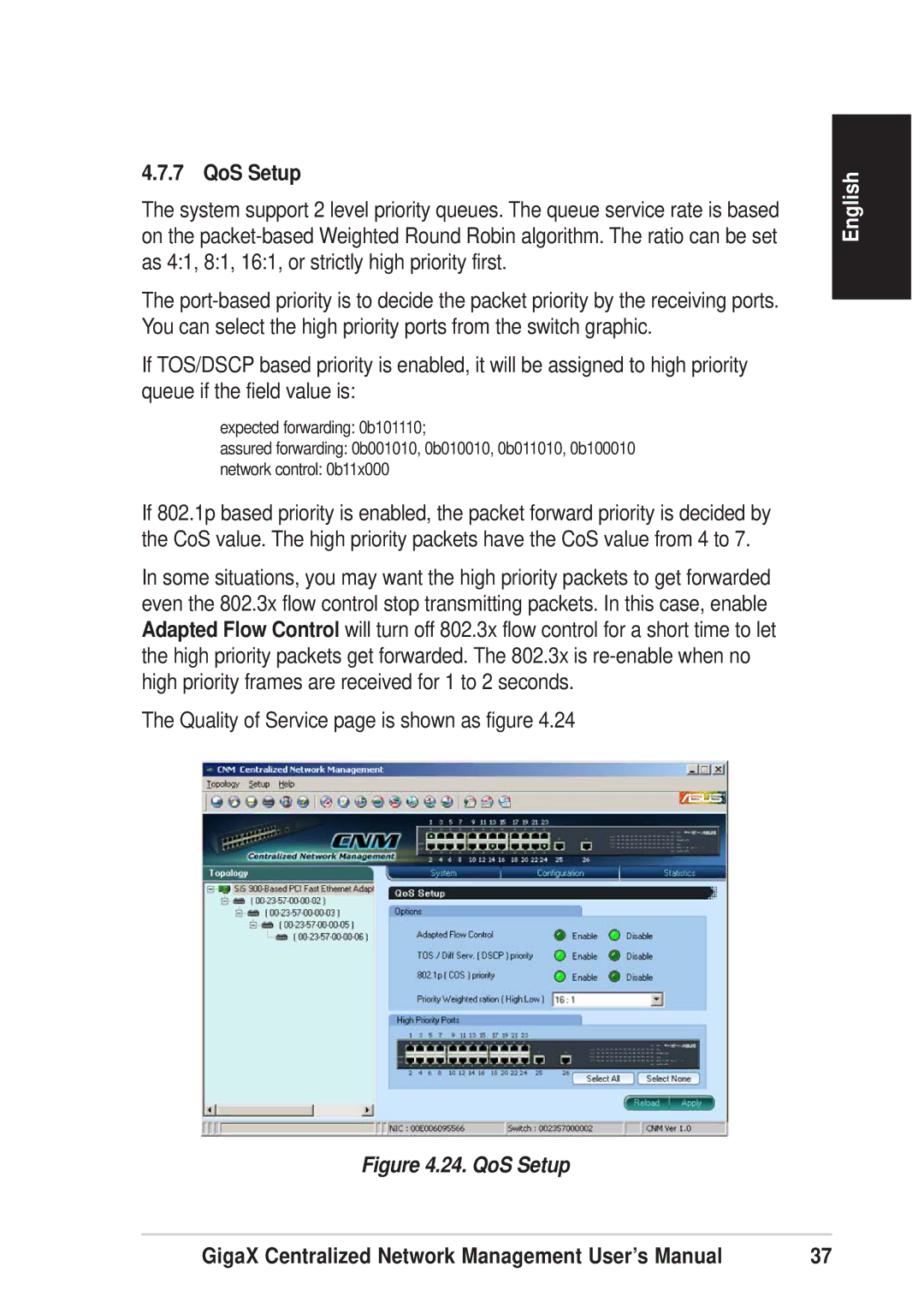 Asus GIGAX1024P warranty QoS Setup 