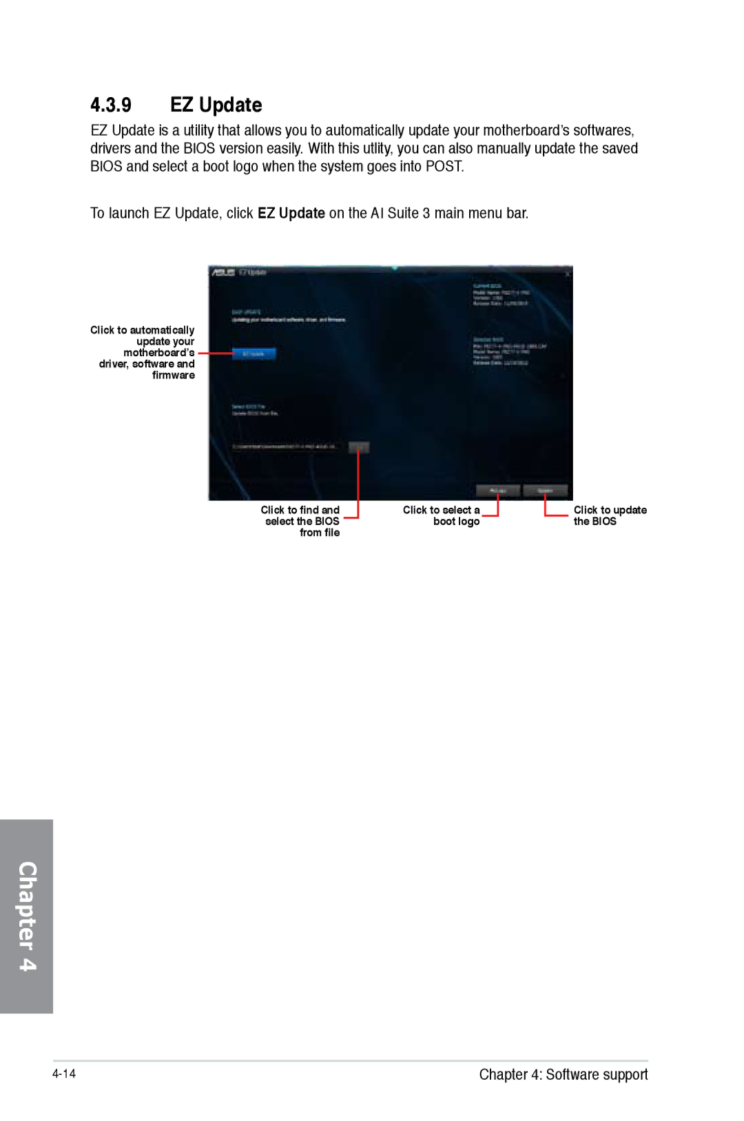 Asus H87M-PRO manual EZ Update 