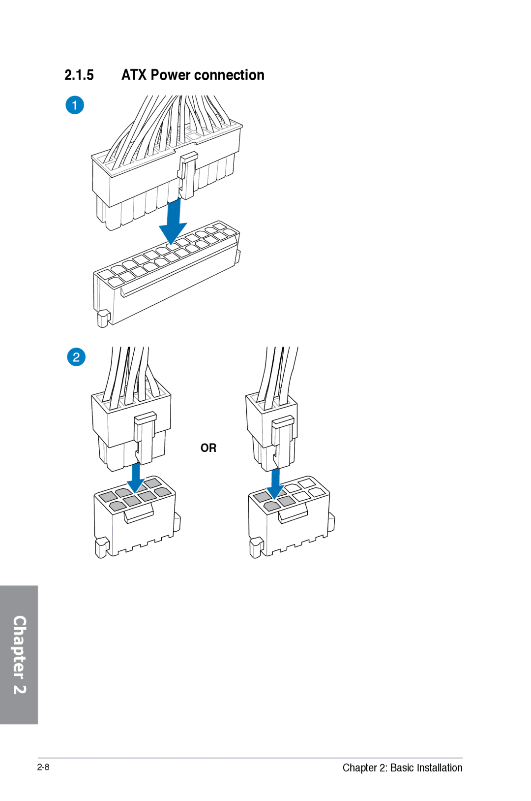 Asus H87M-PRO manual ATX Power connection 