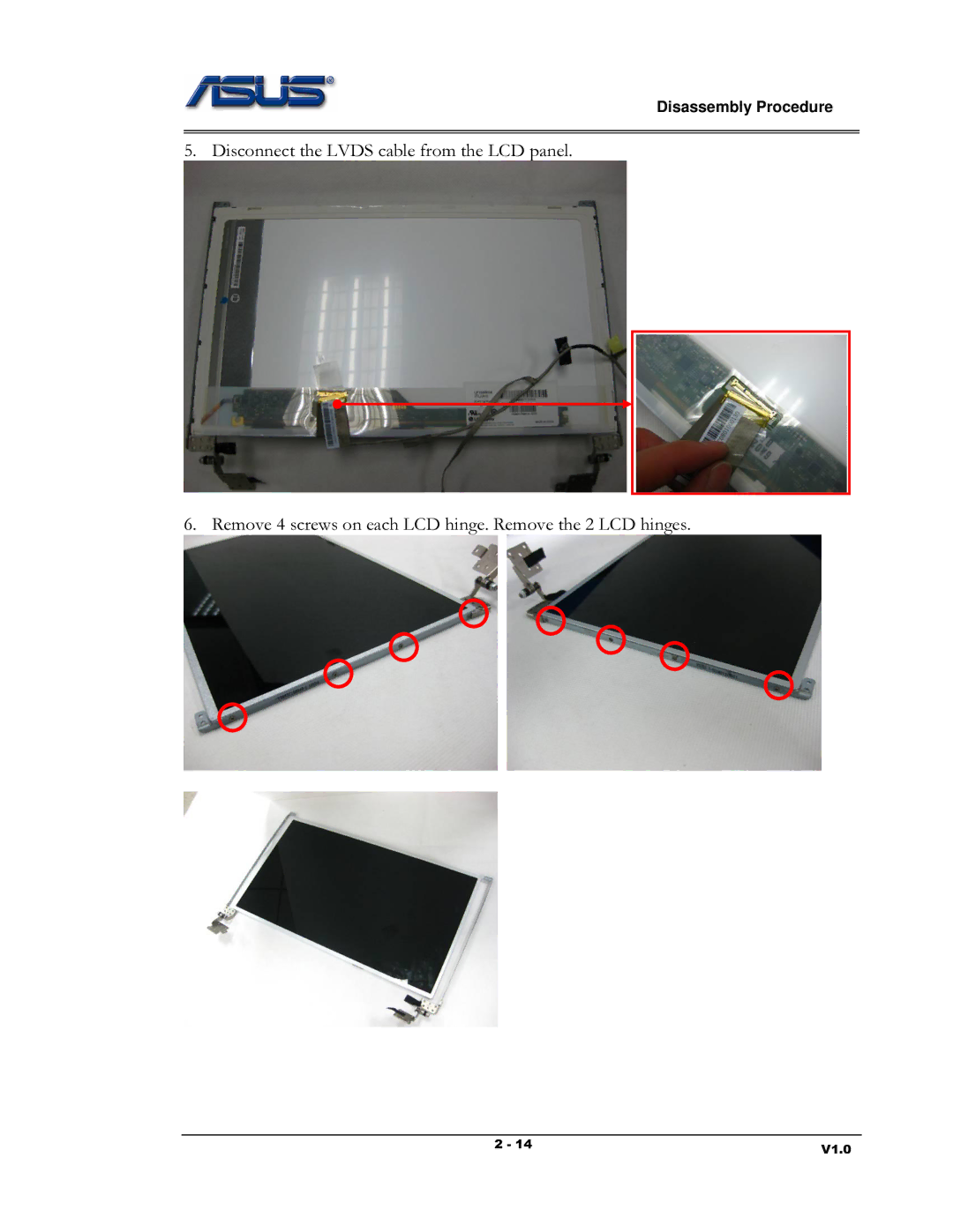 Asus K53 Series manual Disassembly Procedure 