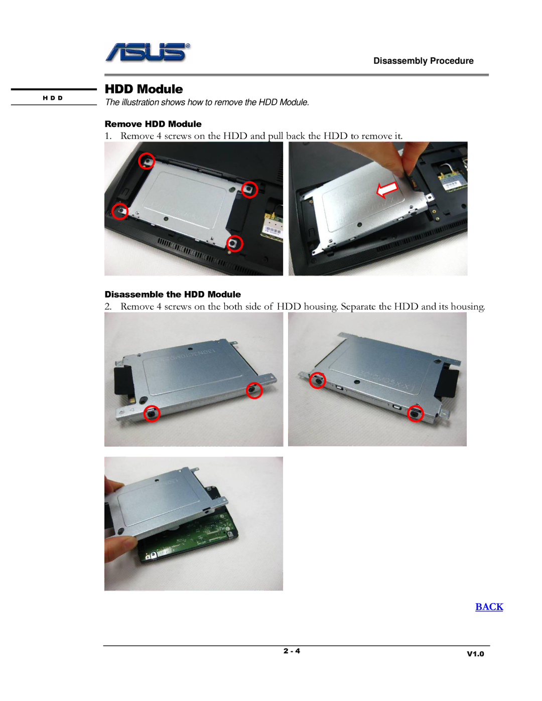 Asus K53 Series manual HDD Module 