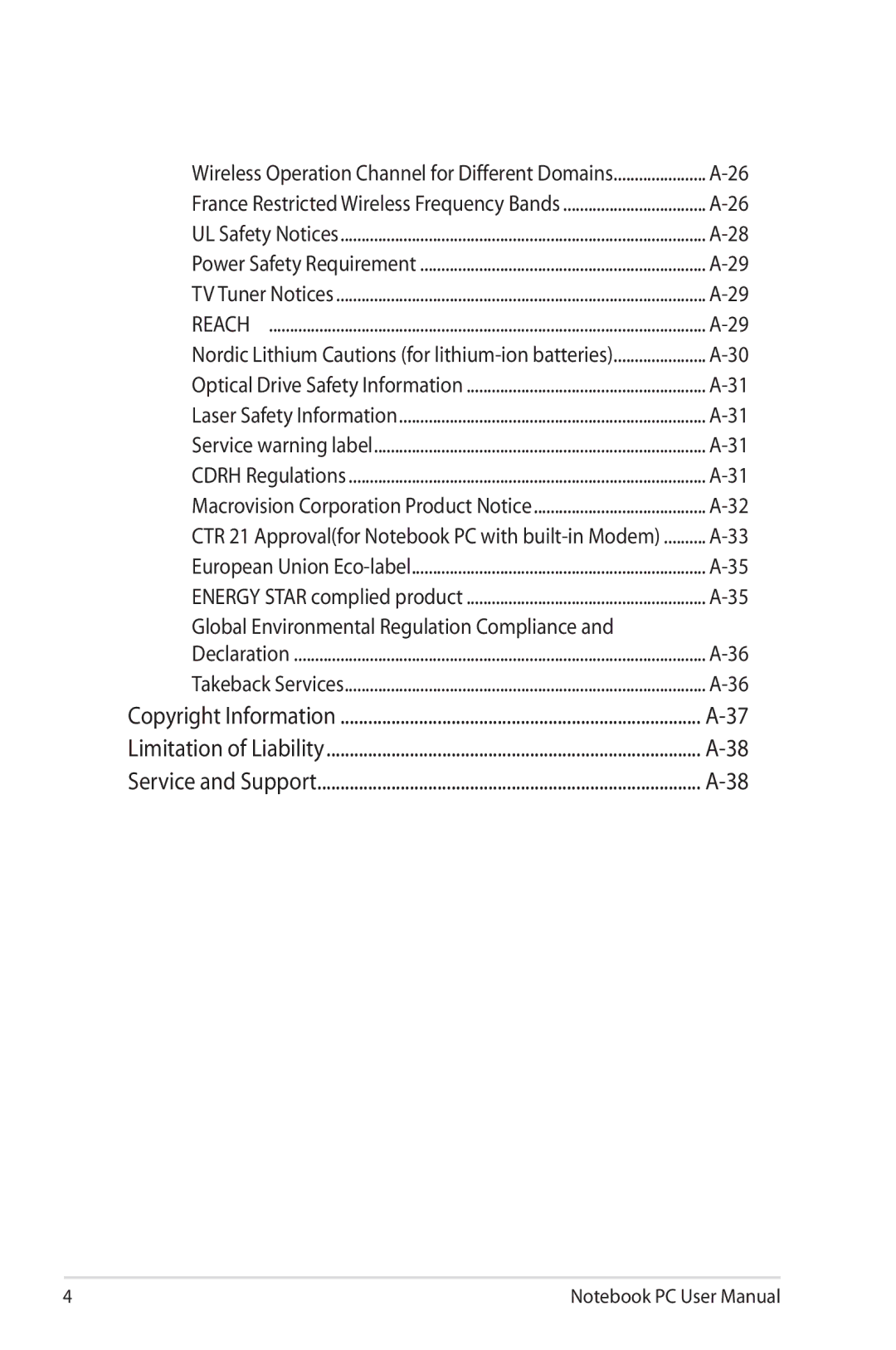 Asus K53E-BBR19 user manual Global Environmental Regulation Compliance 