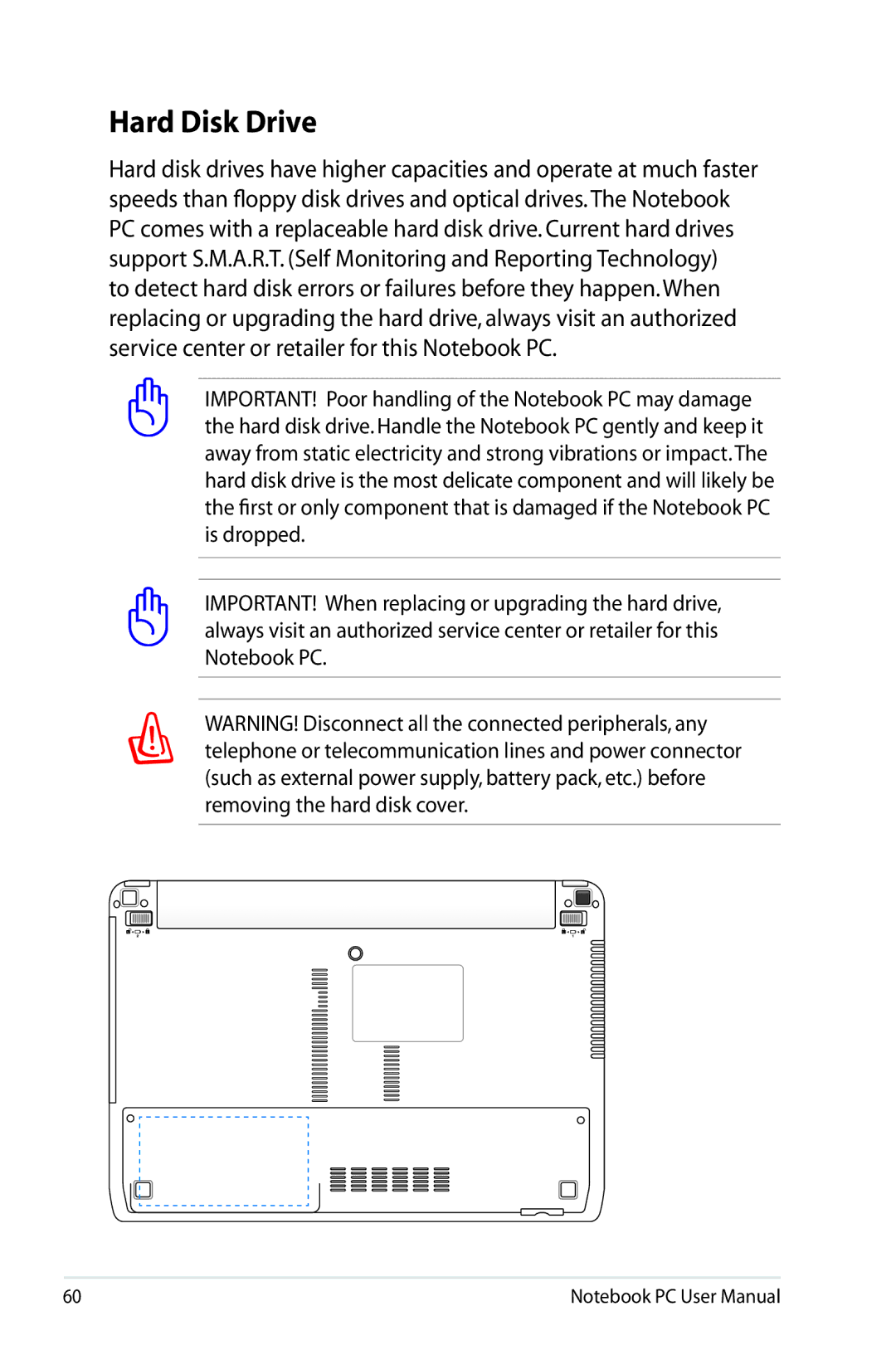 Asus K53E-BBR19 user manual Hard Disk Drive 