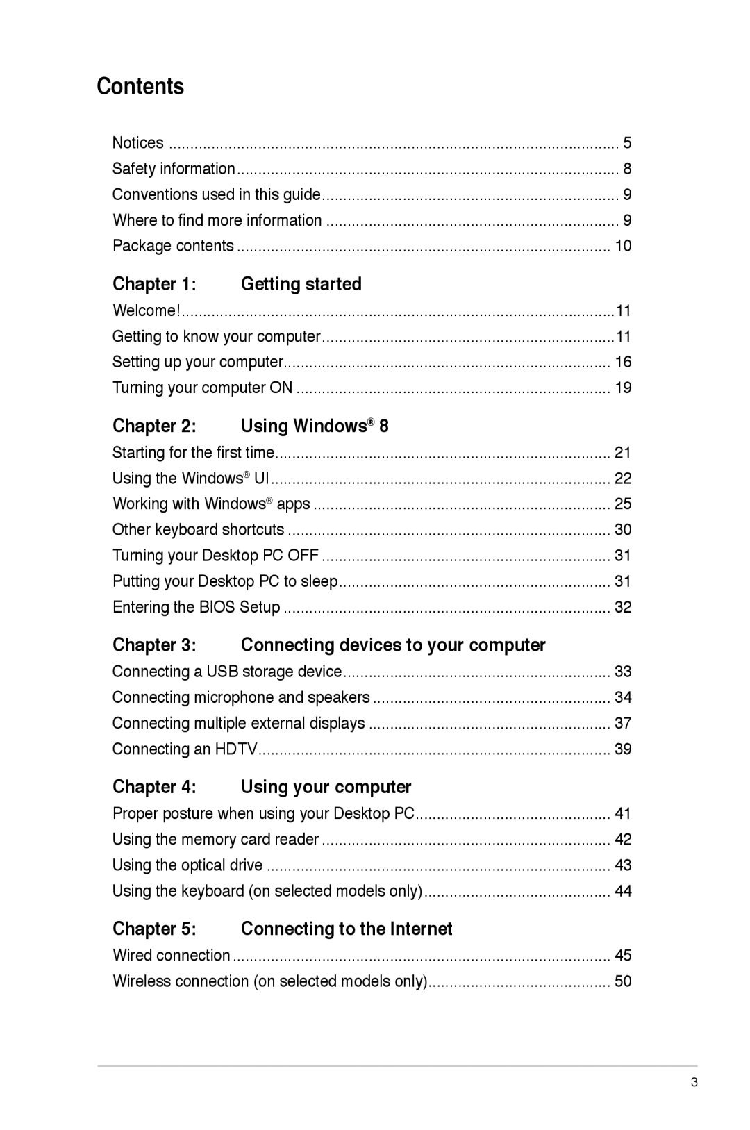 Asus M11AAUS002Q user manual Contents 