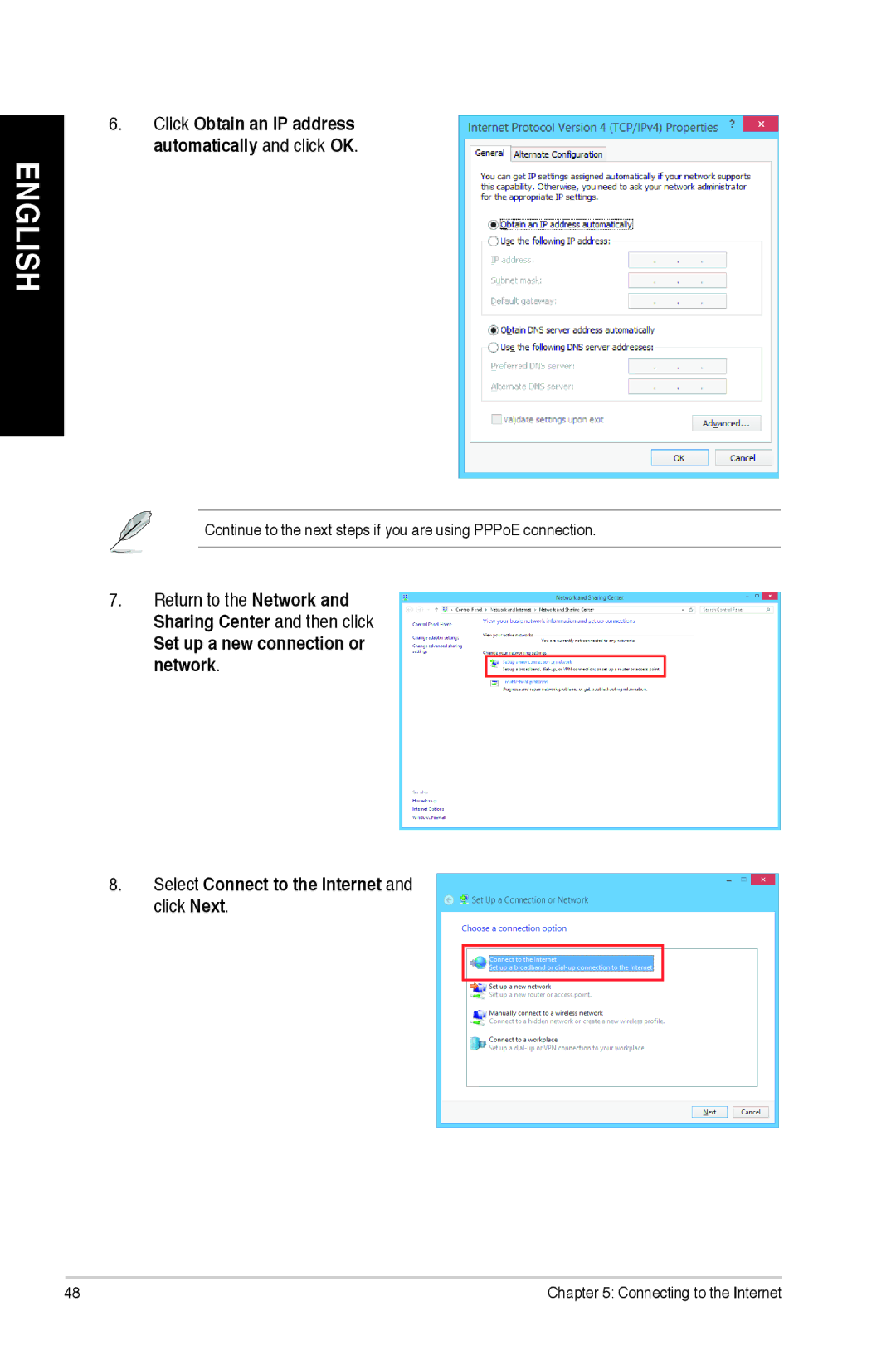 Asus M11AAUS002Q user manual Click Obtain an IP address automatically and click OK 