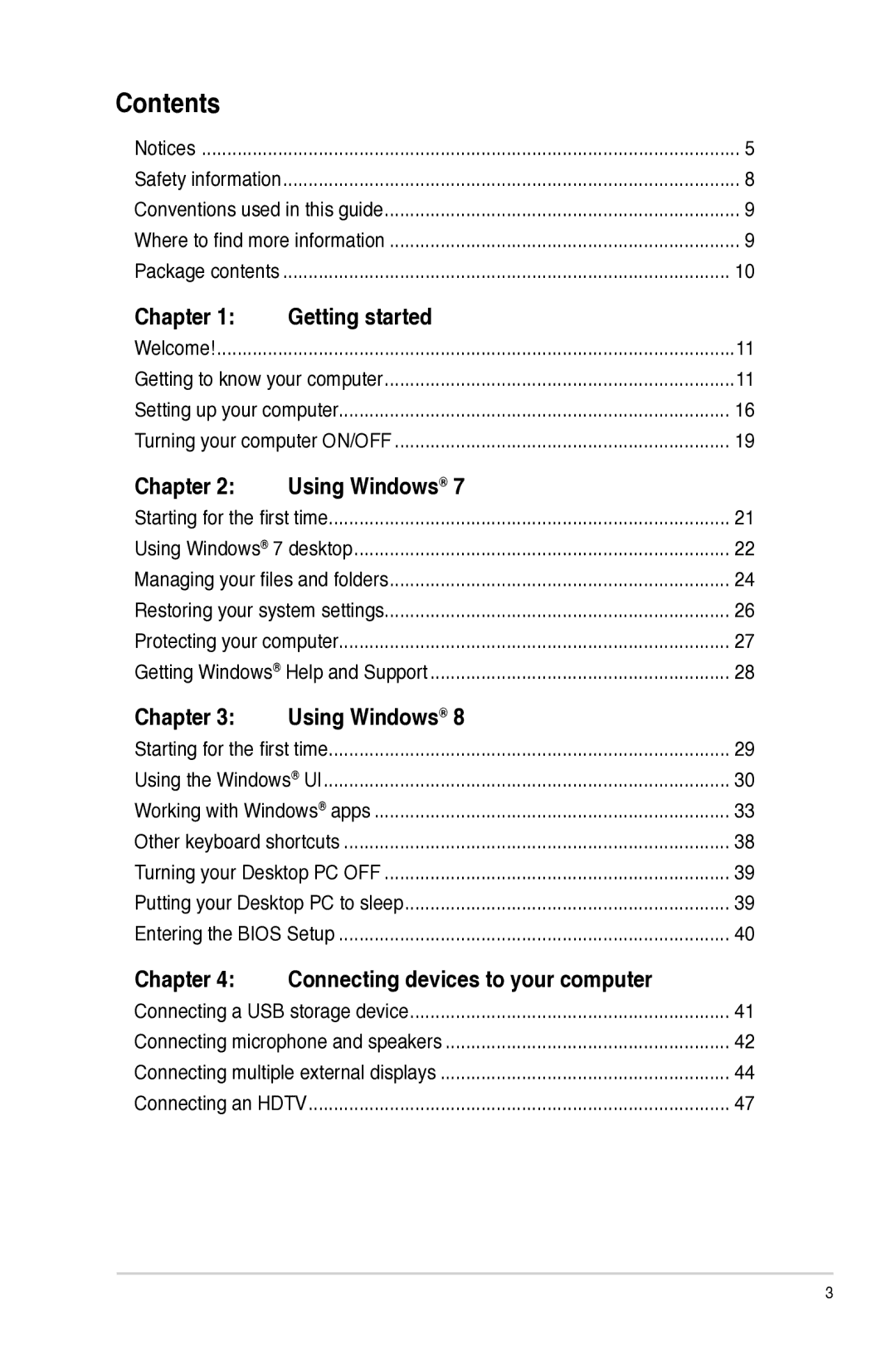 Asus M11AD user manual Contents 