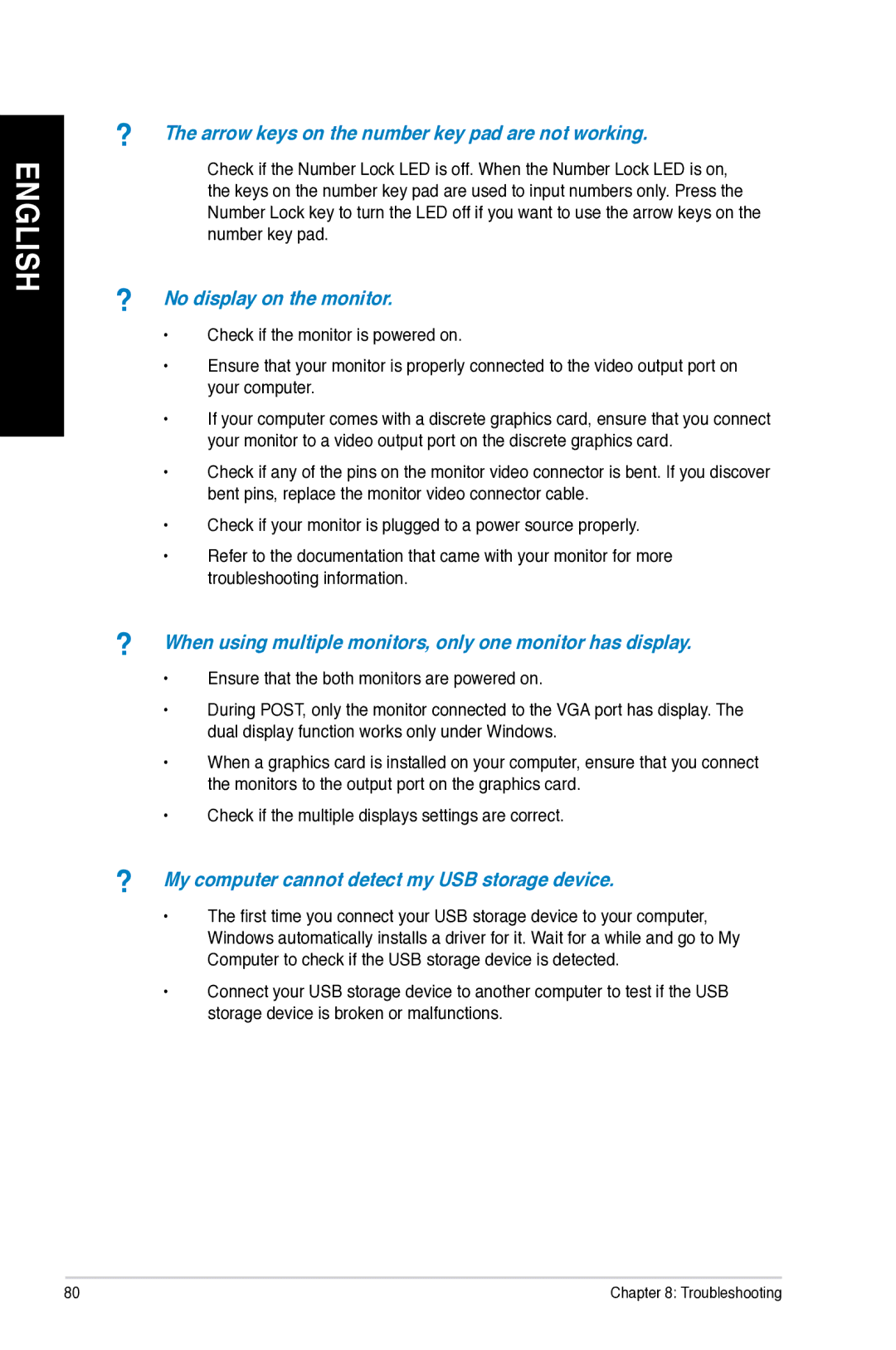 Asus M11AD user manual ? When using multiple monitors, only one monitor has display 