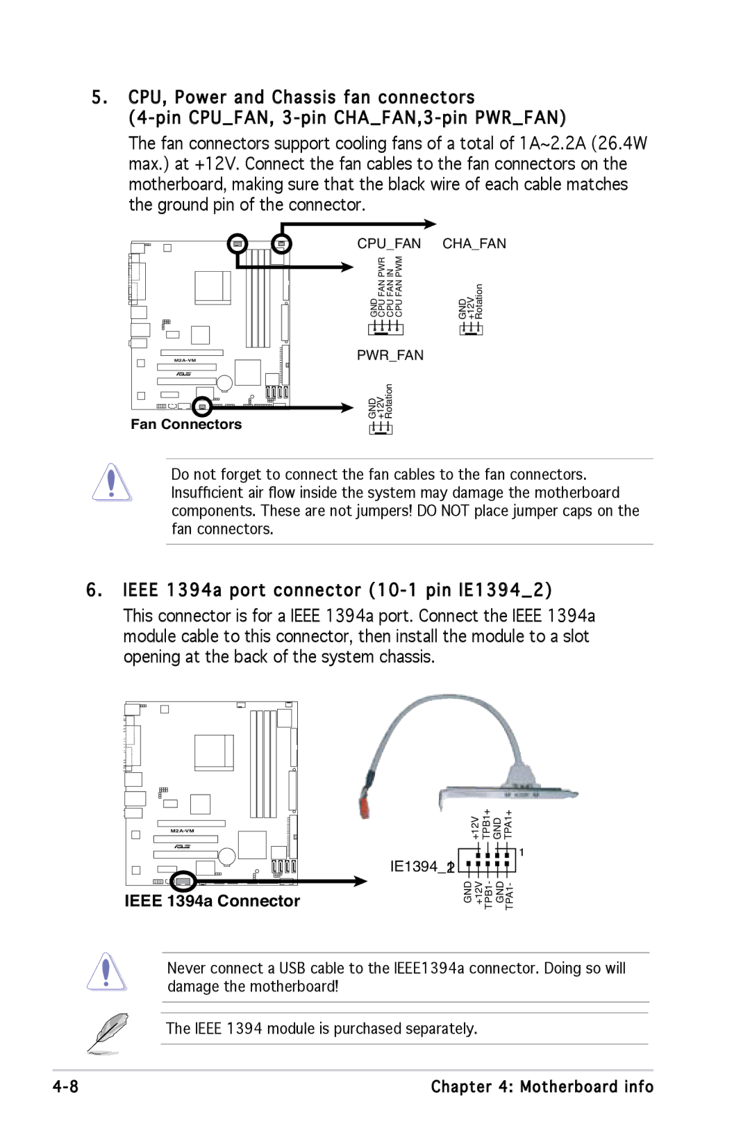 Asus M2A690G installation manual Ieee 1394a Connector 