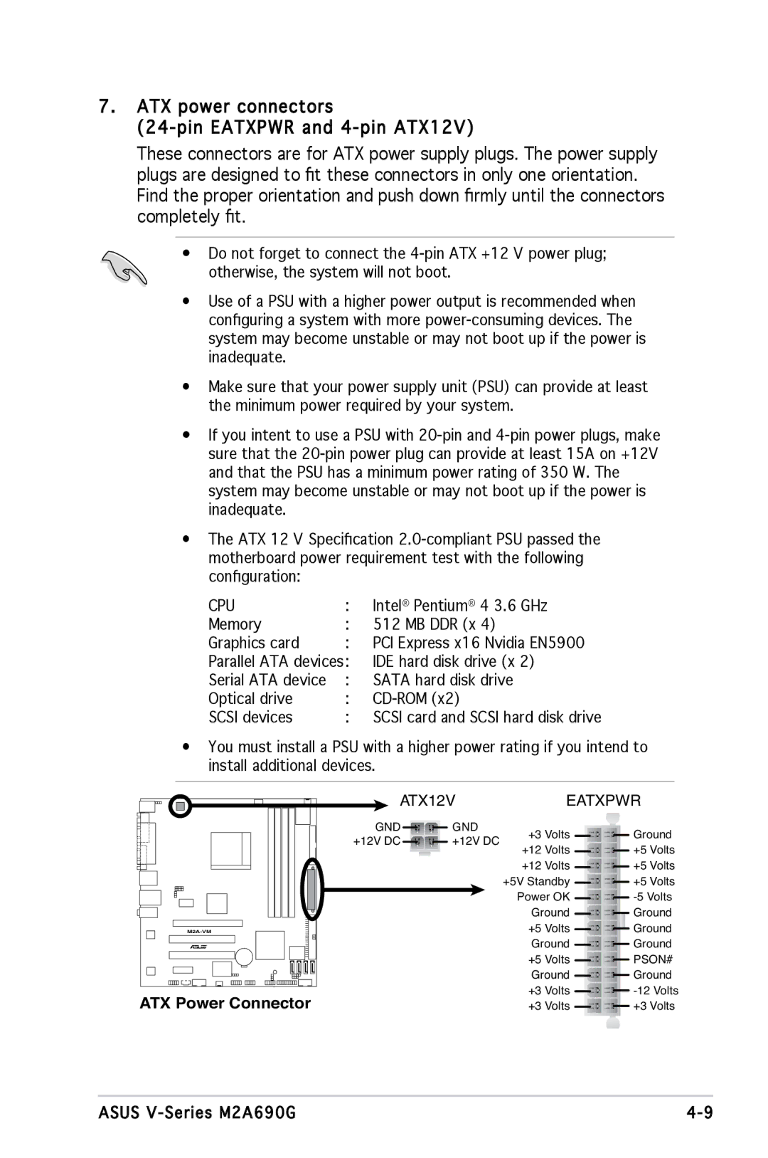 Asus M2A690G installation manual ATX Power Connector 