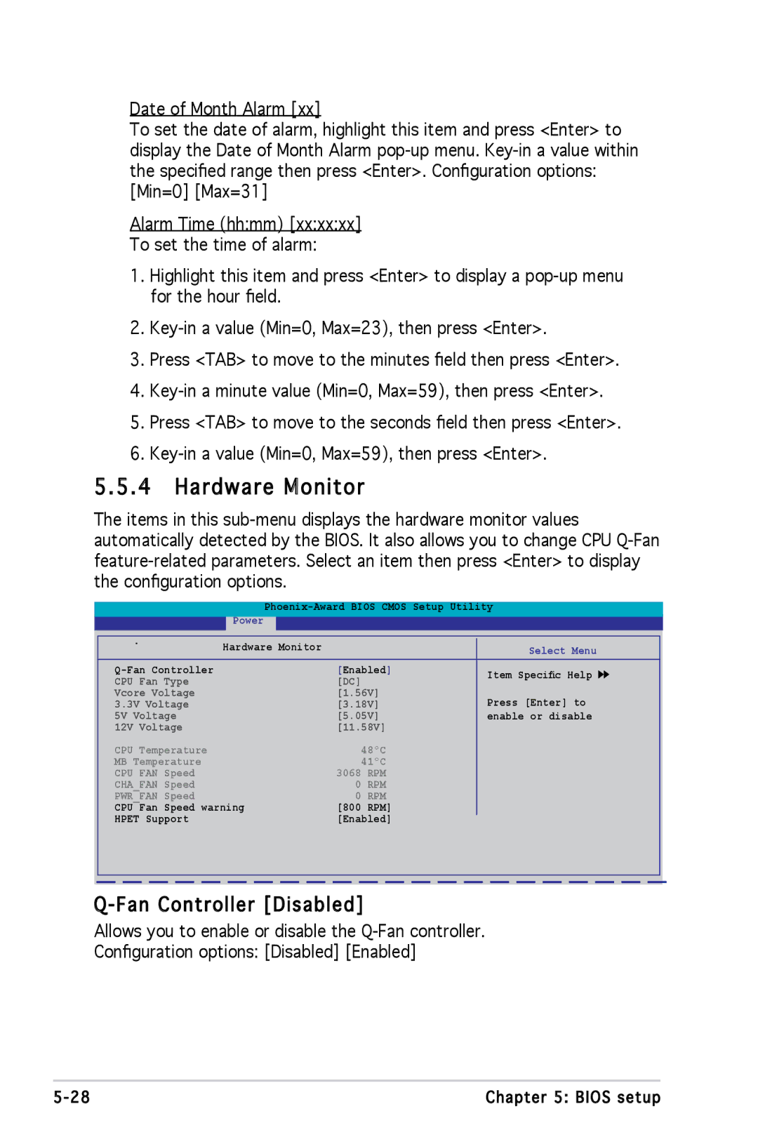 Asus M2A690G installation manual Hardware Monitor, Fan Controller Disabled 