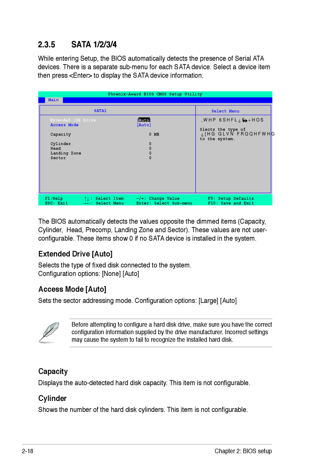 Asus M2NBP-VM CSM manual Sata 1/2/3/4, Extended Drive Auto, Extended IDE Drive 