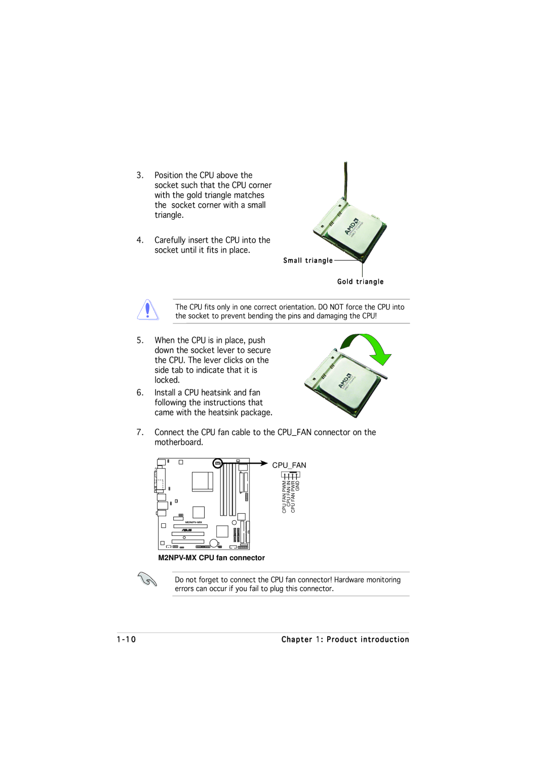 Asus manual M2NPV-MX CPU fan connector 