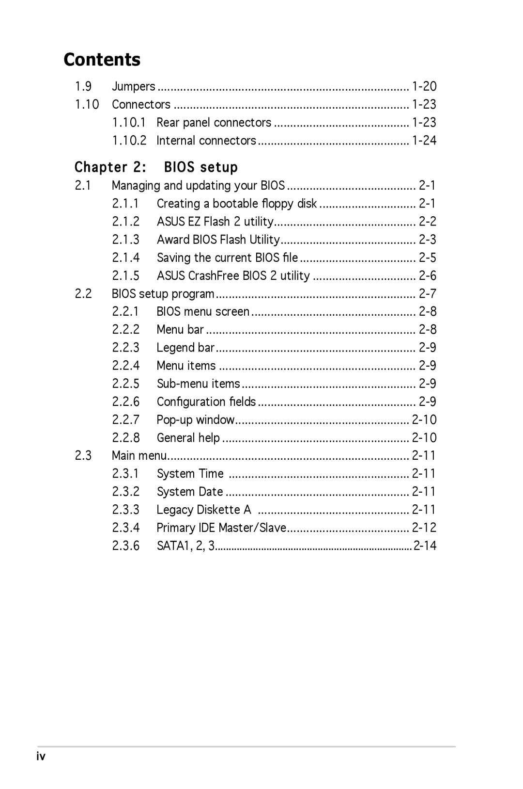 Asus M2R-FVM manual Chapter Bios setup 