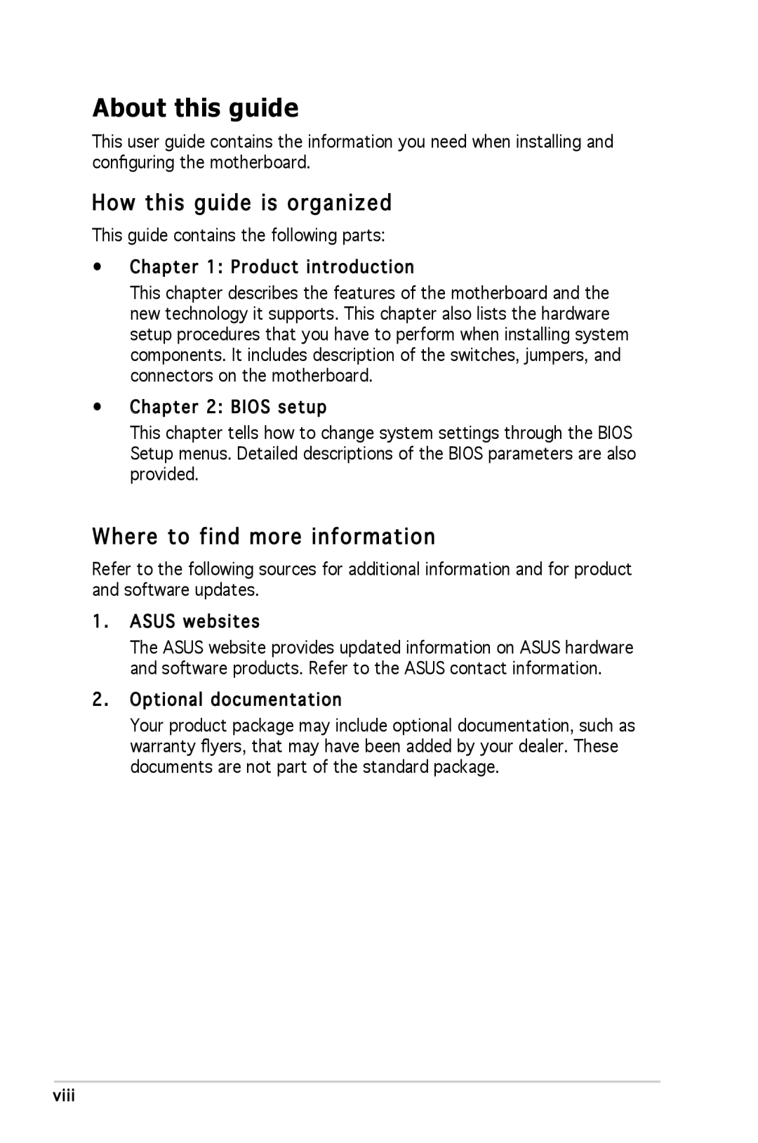 Asus M2R-FVM manual About this guide, How this guide is organized, Where to find more information 