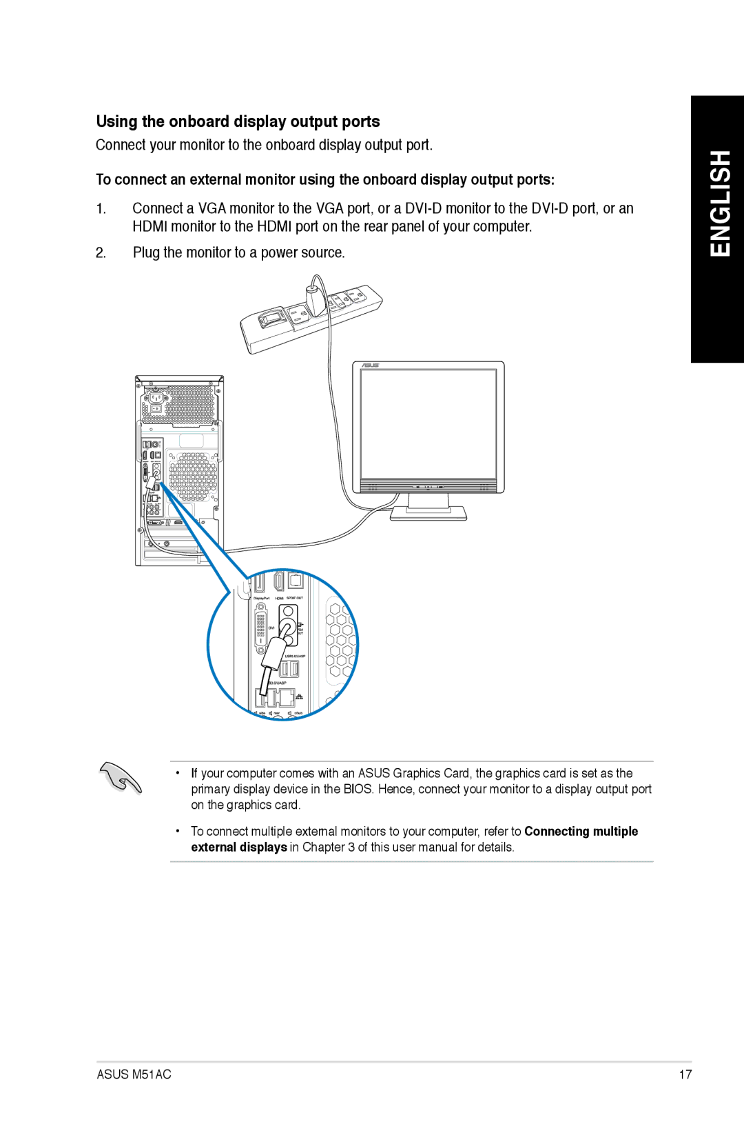 Asus M51AC-US002S, M51ACUS006S, M51ACUS002S, M51BCUS005S, M51ACUS018S, M51ACUS005S Using the onboard display output ports 