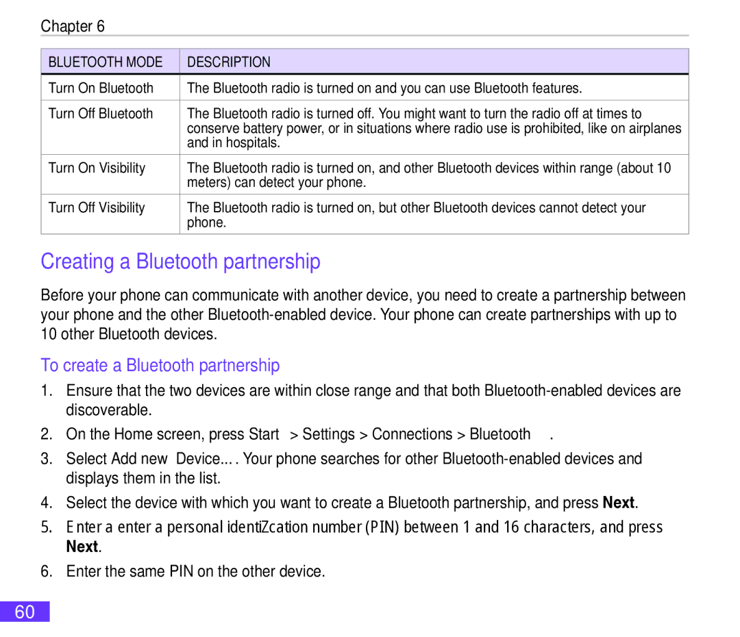 Asus M530w user manual Creating a Bluetooth partnership, To create a Bluetooth partnership 