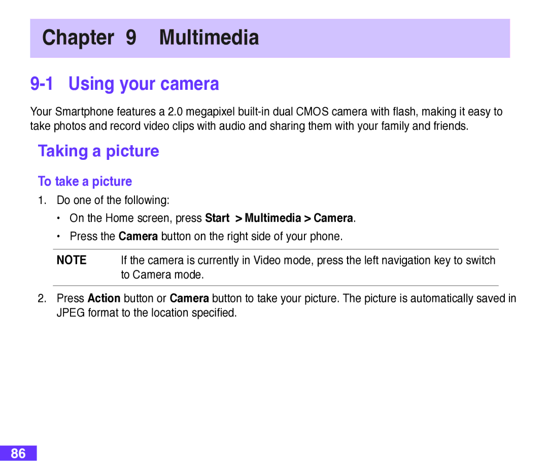 Asus M530w user manual Multimedia, Using your camera, Taking a picture, To take a picture 