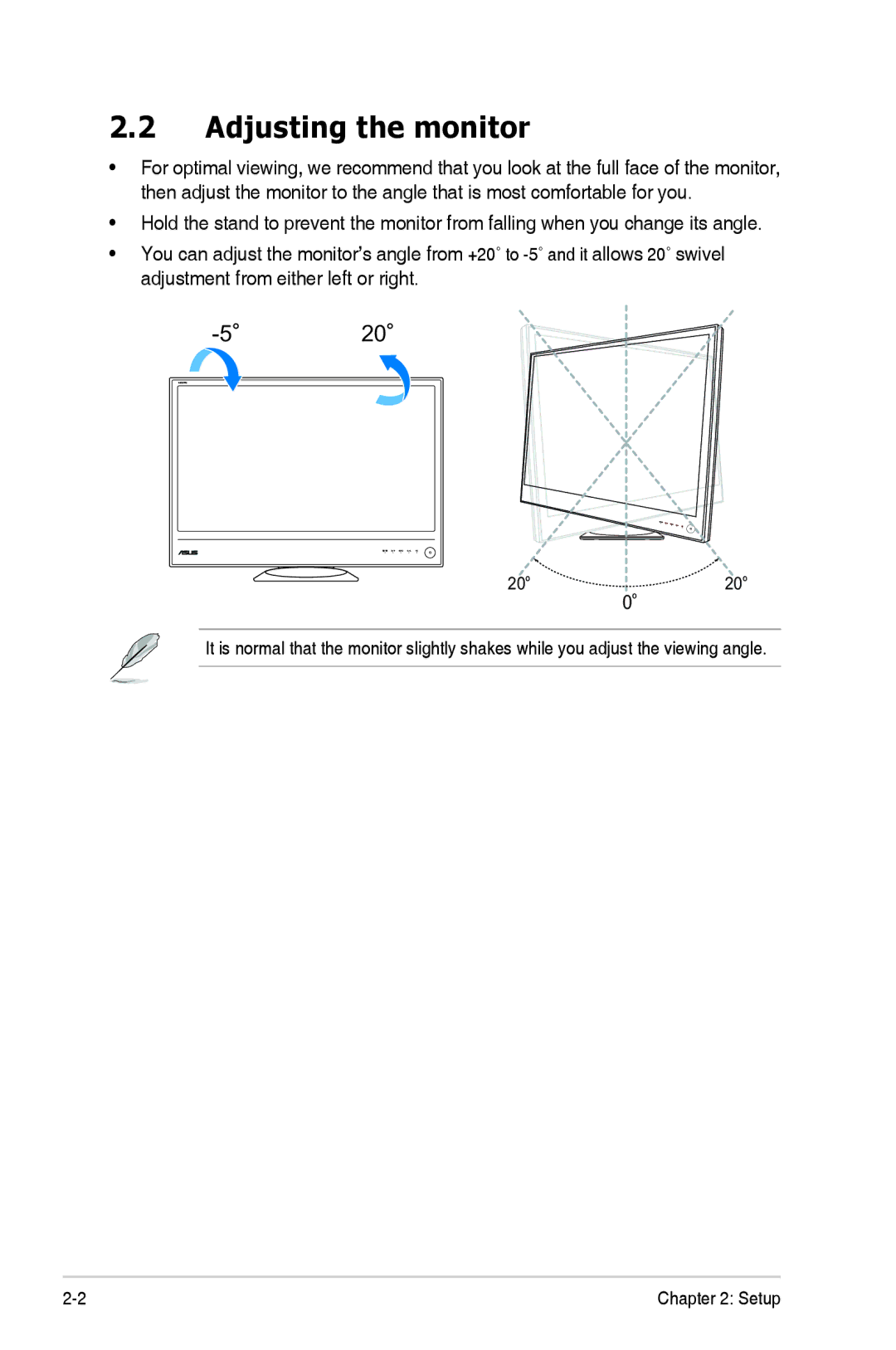 Asus ML249 manual Adjusting the monitor 