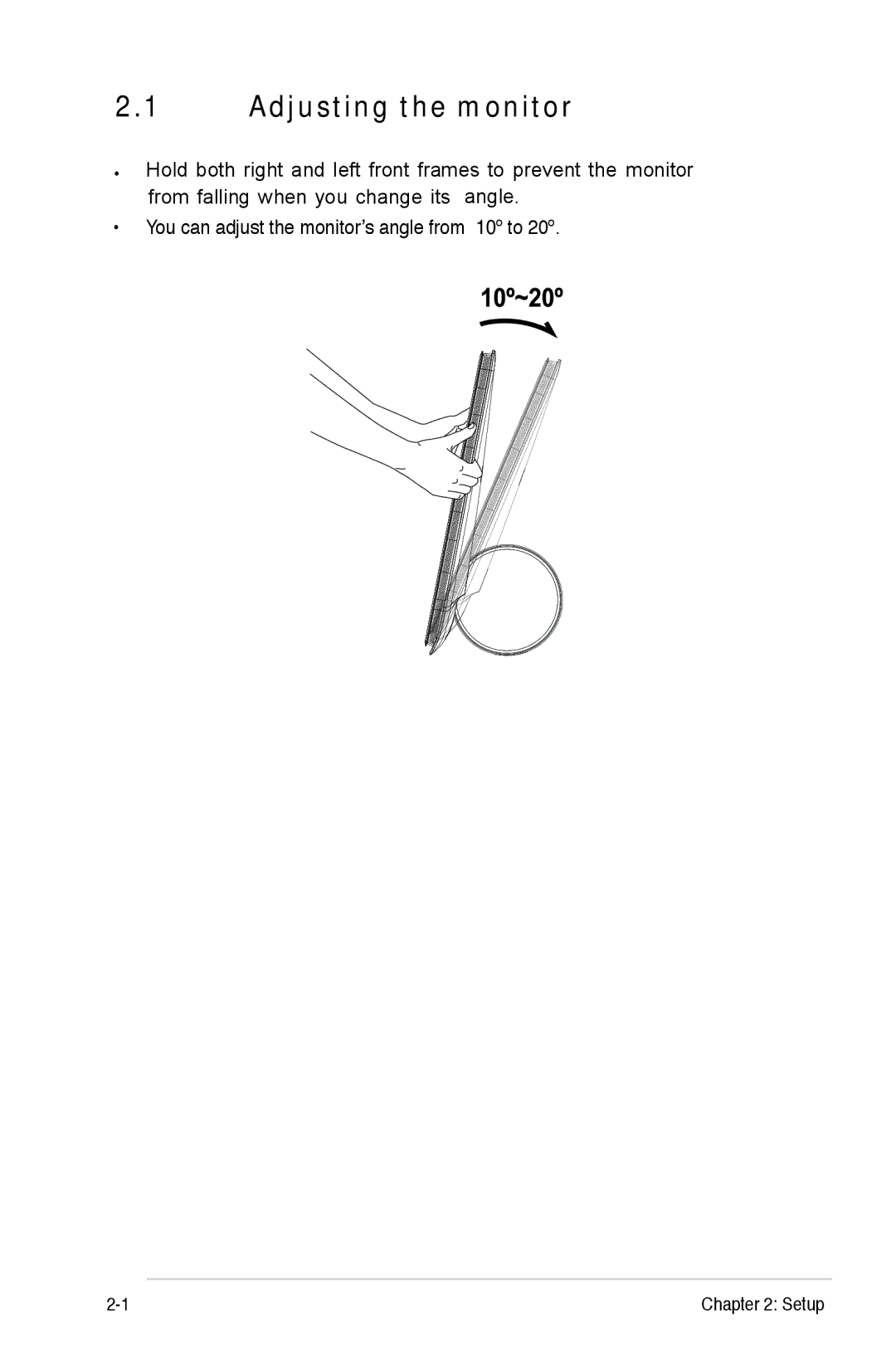 Asus MS227N, MS226H manual Adjusting the monitor 