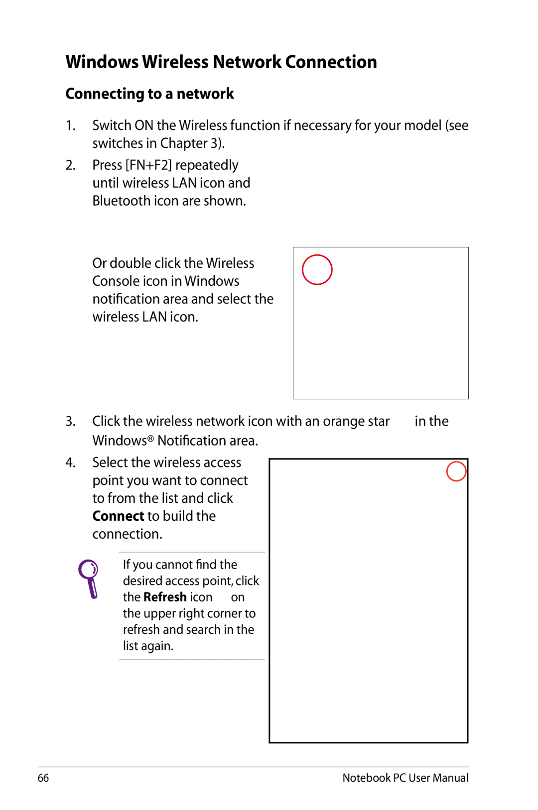 Asus N61JQ-A1 user manual Windows Wireless Network Connection, Connecting to a network 