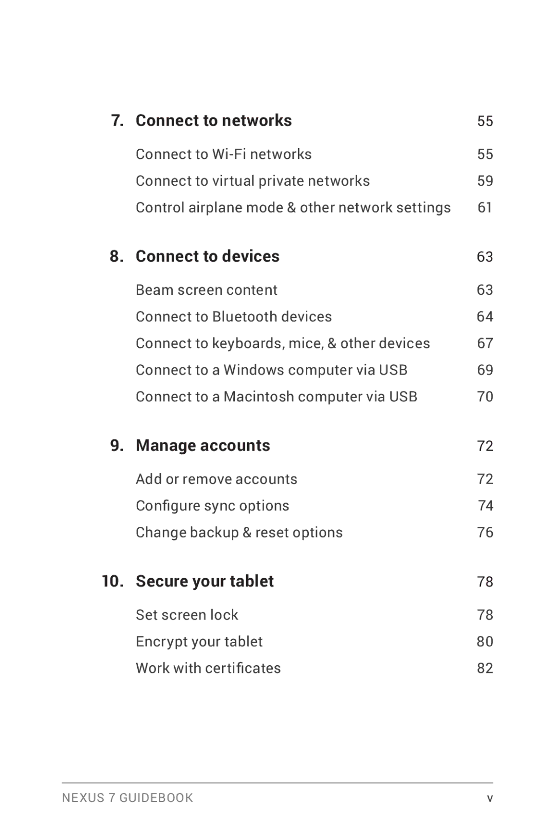 Asus NEXUS7-ASUS-1B16 manual Manage accounts 