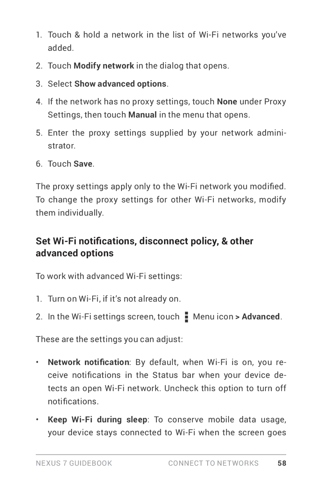 Asus NEXUS7-ASUS-1B16 manual Select Show advanced options 