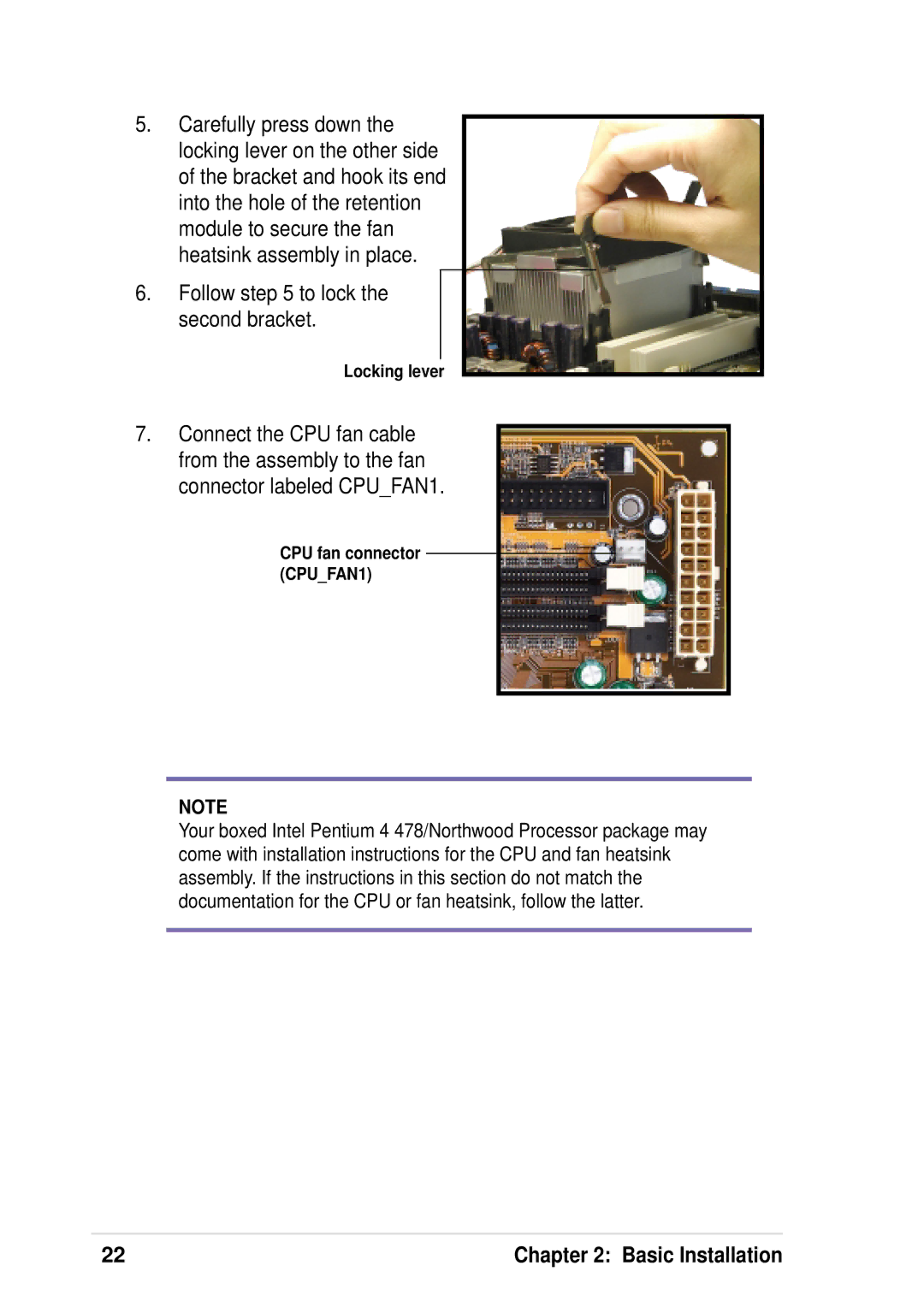 Asus P4 533 manual Follow to lock the second bracket 