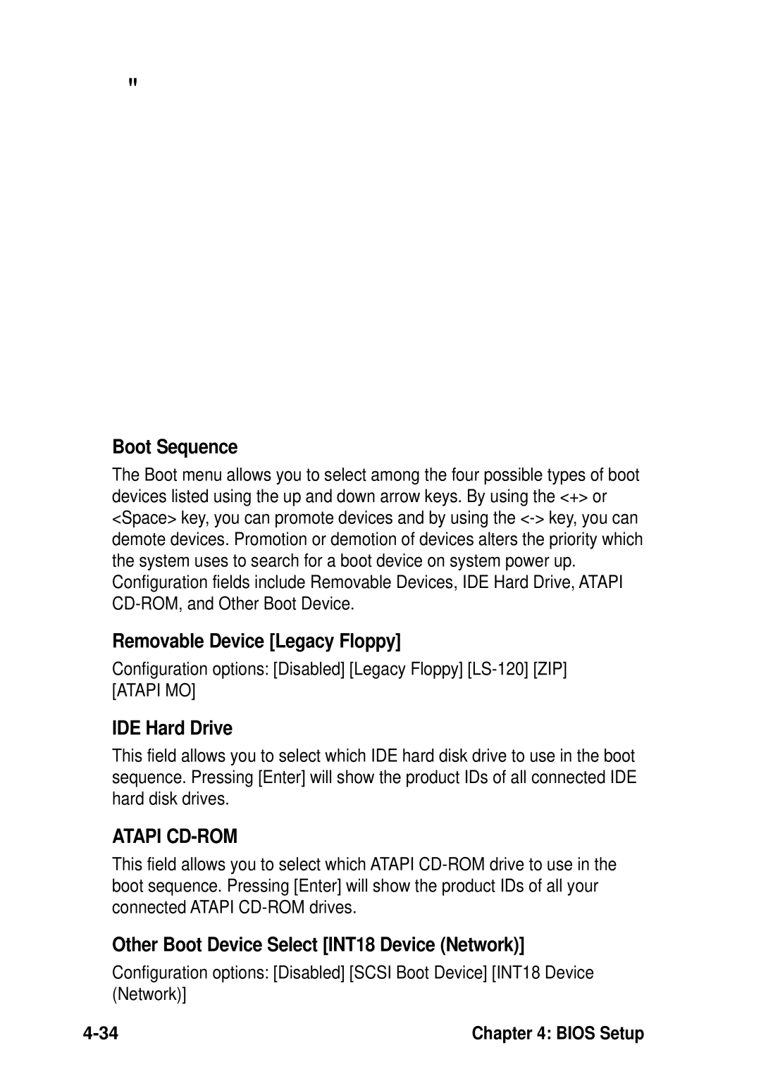 Asus P4B533-V manual Boot Menu, Boot Sequence, Removable Device Legacy Floppy, IDE Hard Drive 