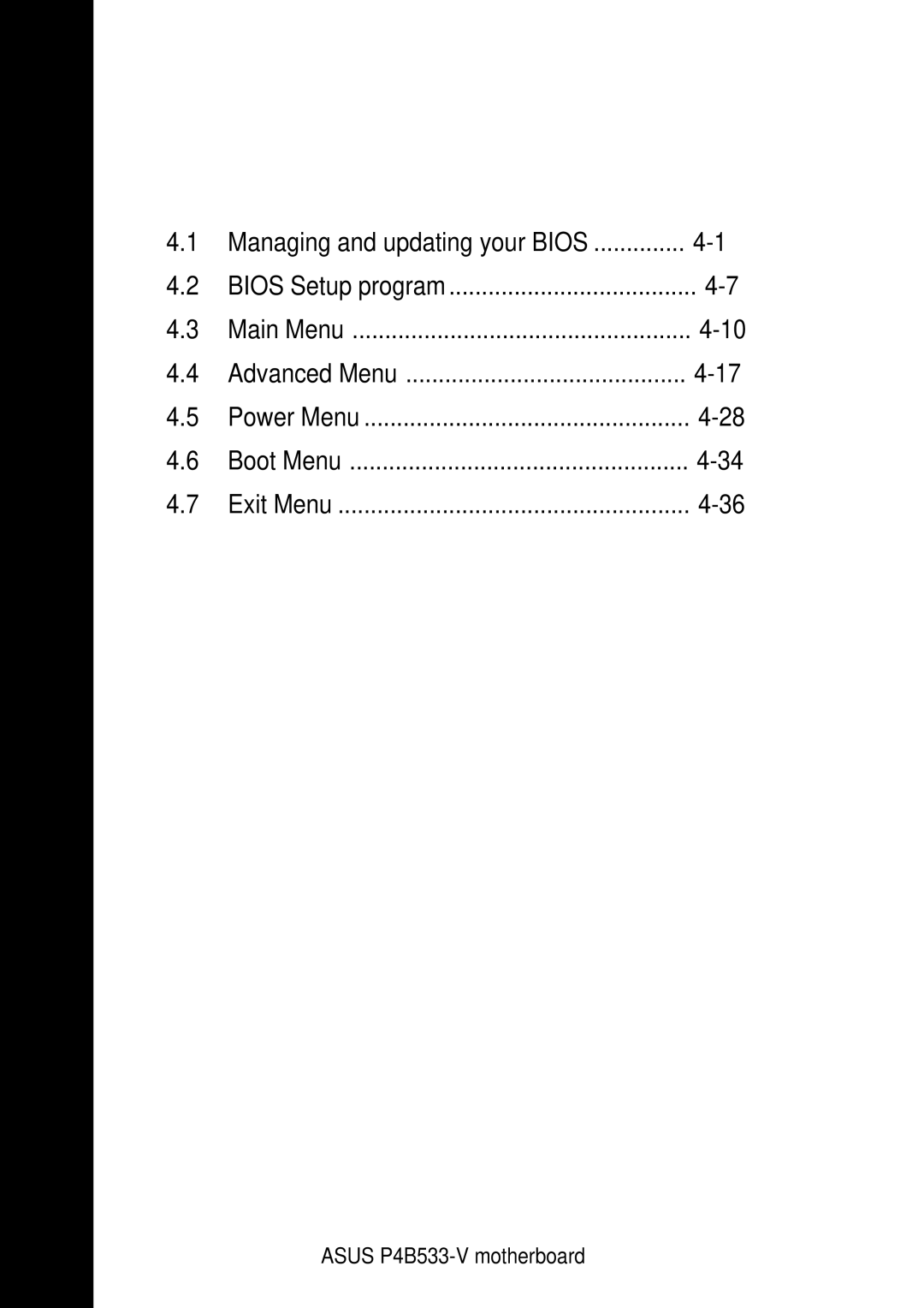 Asus P4B533-V manual Managing and updating your Bios 