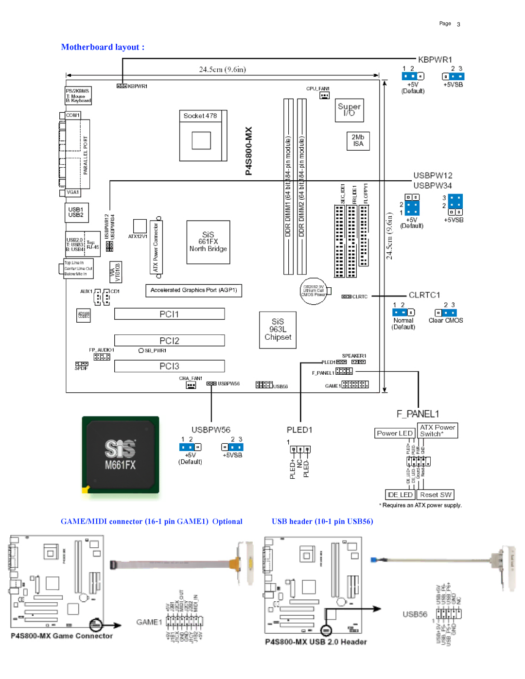 Asus P4S800-MX manual Motherboard layout 