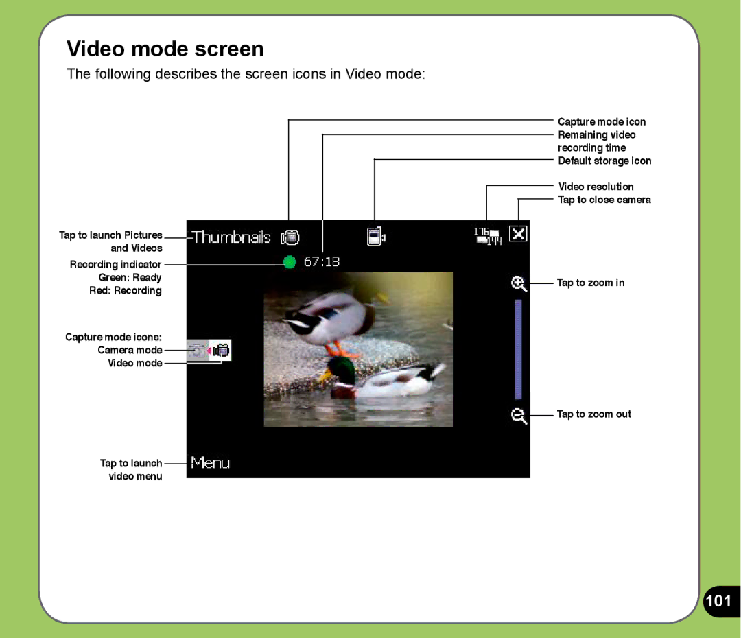 Asus P525 user manual Video mode screen, 101 