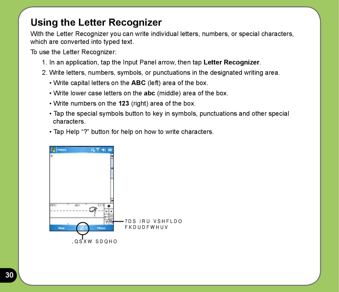 Asus P525 user manual Using the Letter Recognizer 