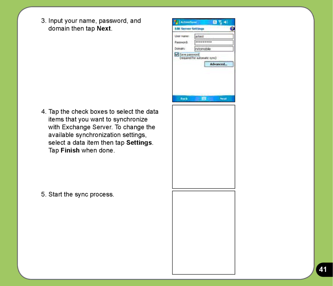 Asus P525 user manual Start the sync process 