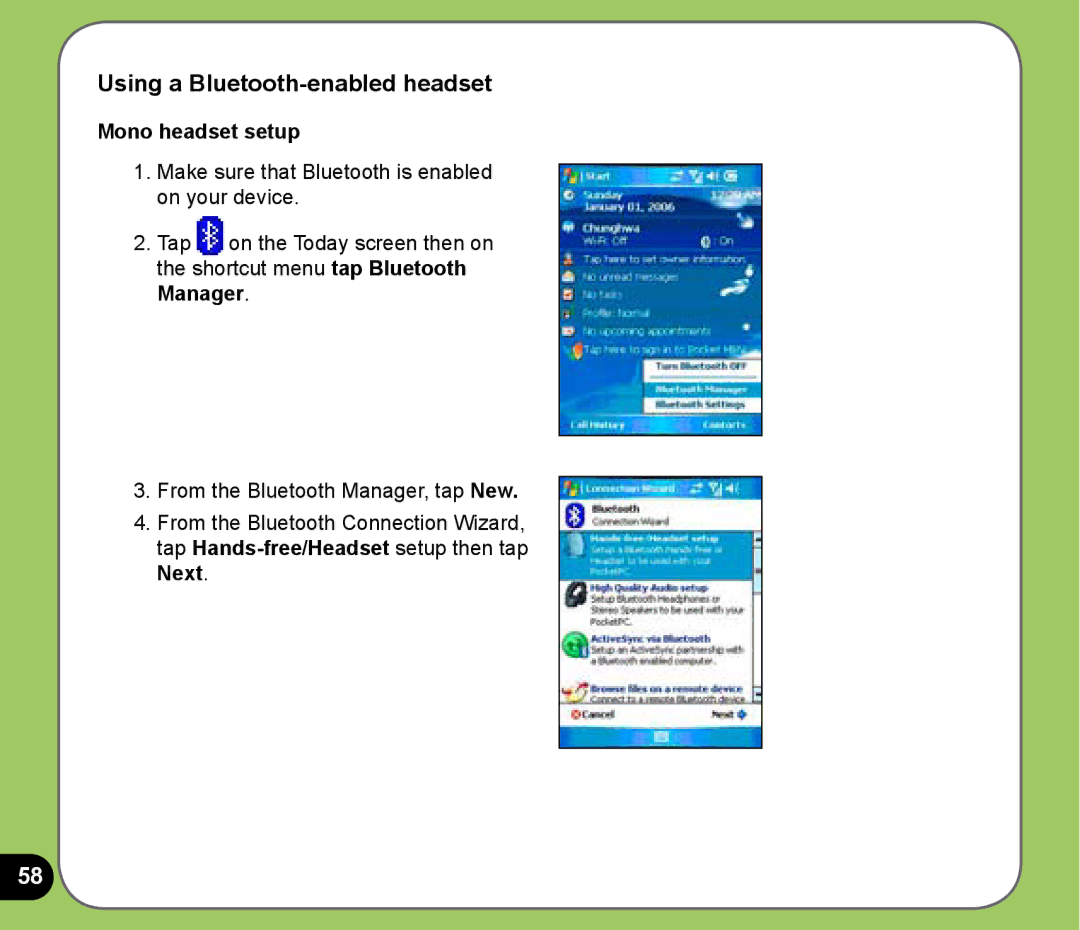 Asus P525 user manual Using a Bluetooth-enabled headset, Mono headset setup 