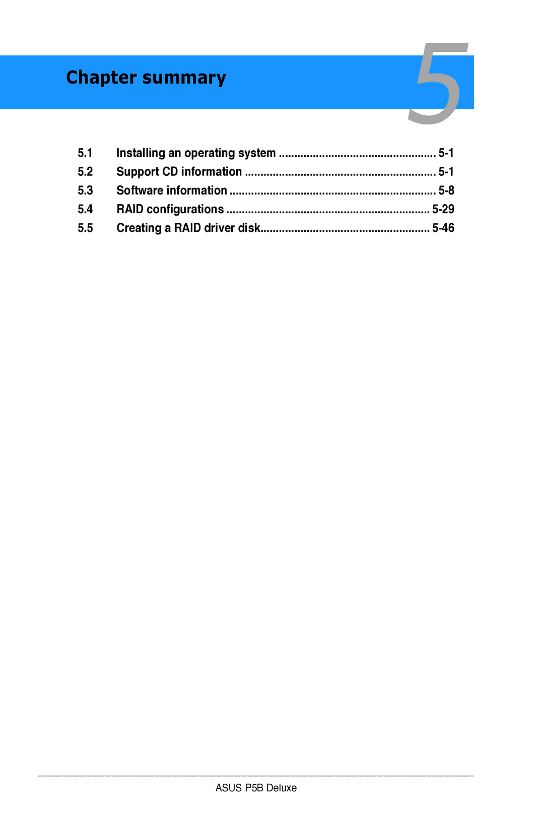 Asus P5B manual Installing an operating system 