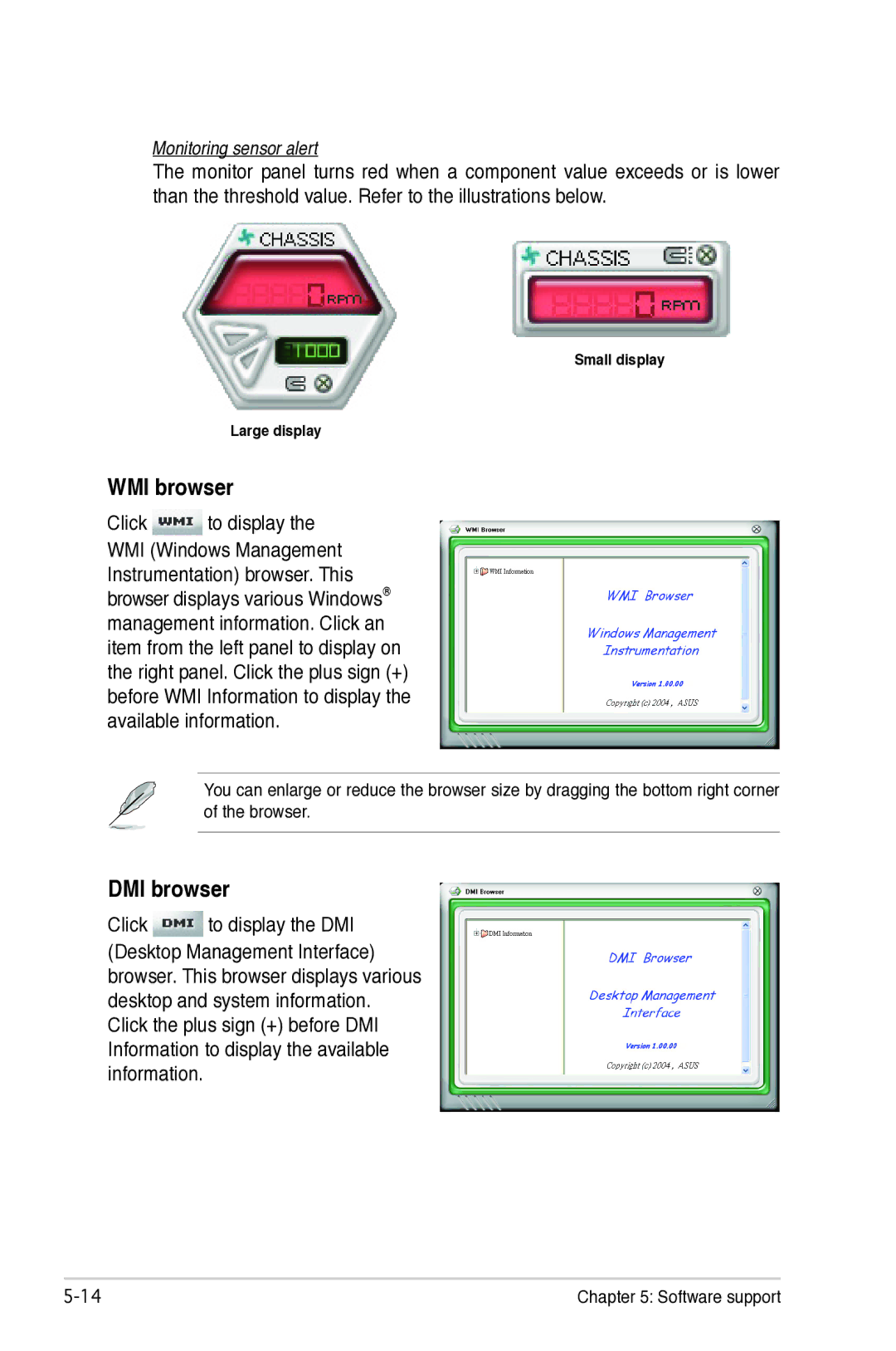 Asus P5B manual WMI browser, DMI browser 