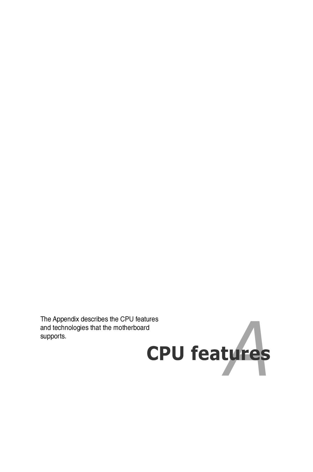 Asus P5B manual CPU features 