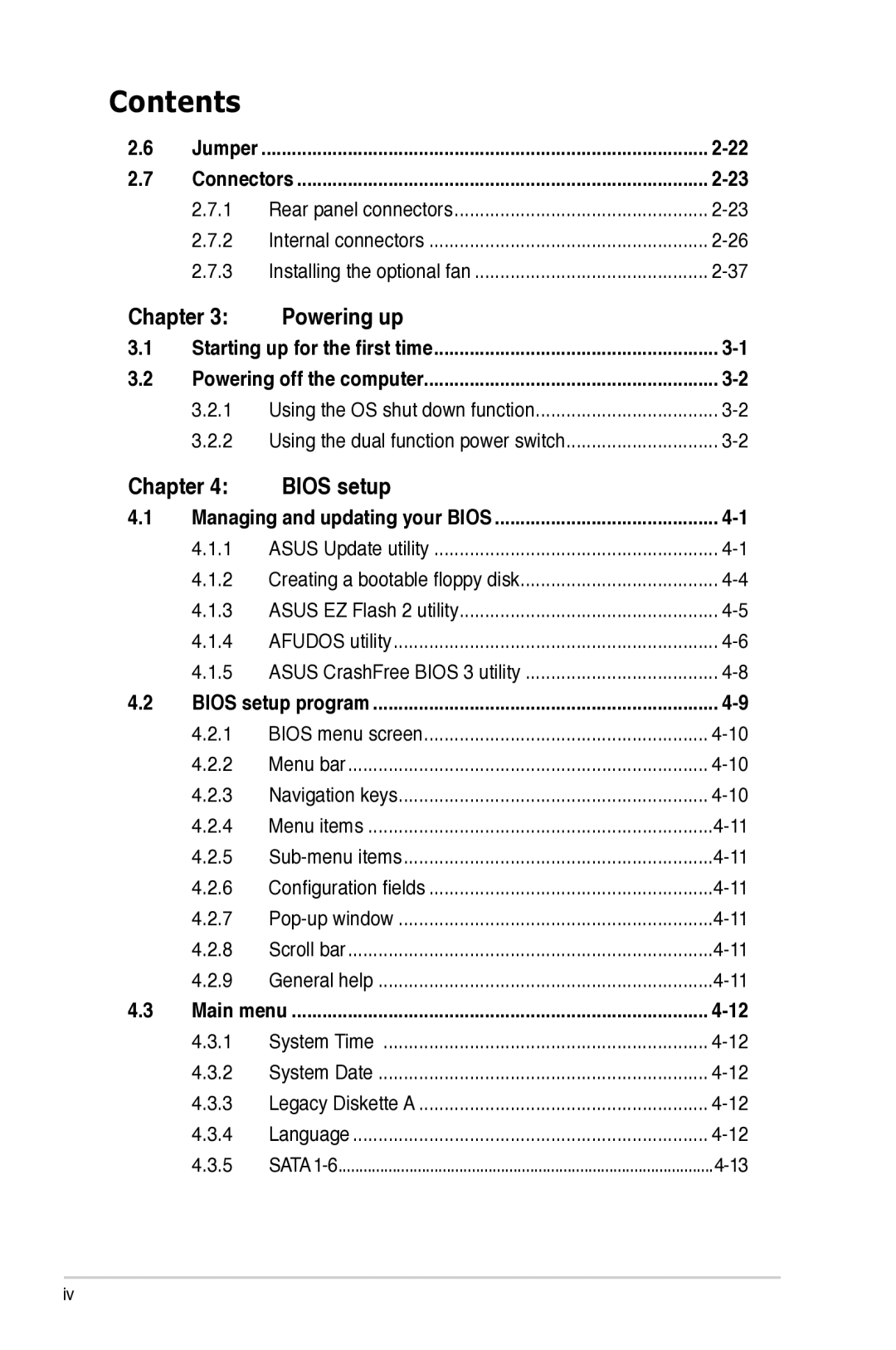 Asus P5B manual Chapter Powering up, Chapter Bios setup 