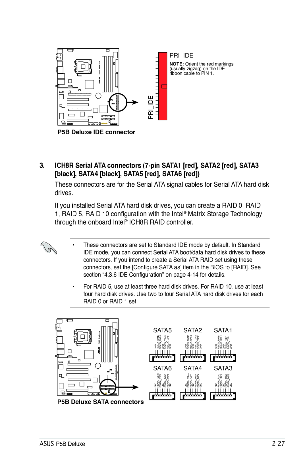 Asus manual P5B Deluxe IDE connector 