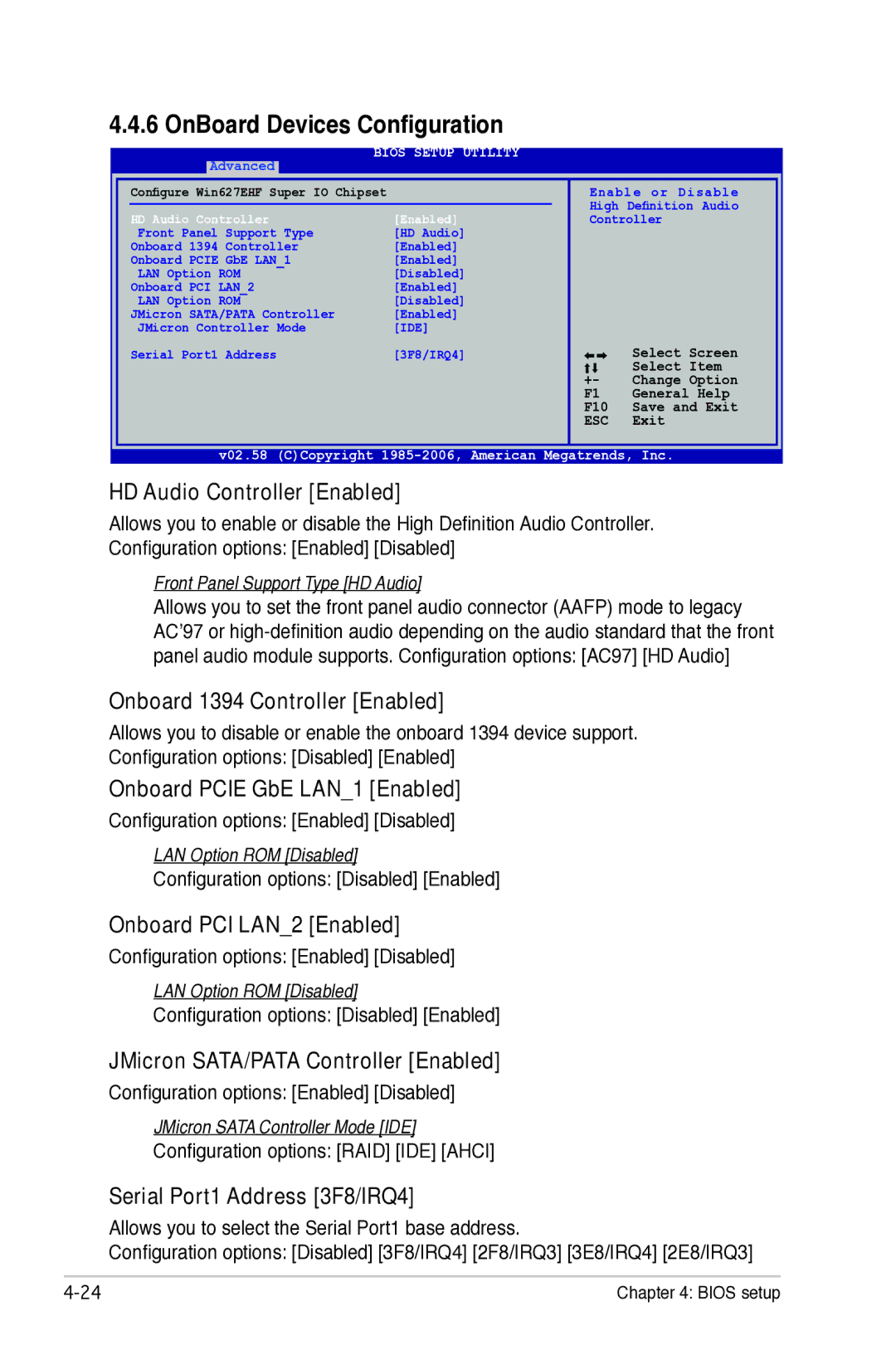 Asus P5B manual OnBoard Devices Configuration 