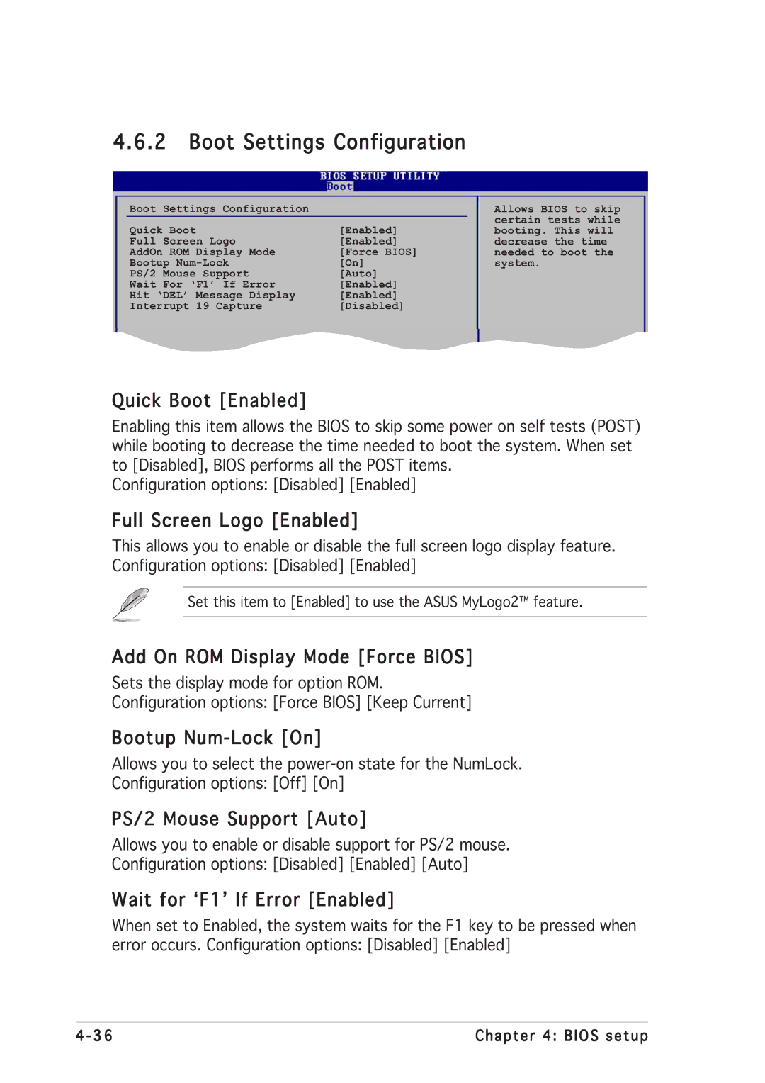 Asus P5GD2 manual Boot Settings Configuration 