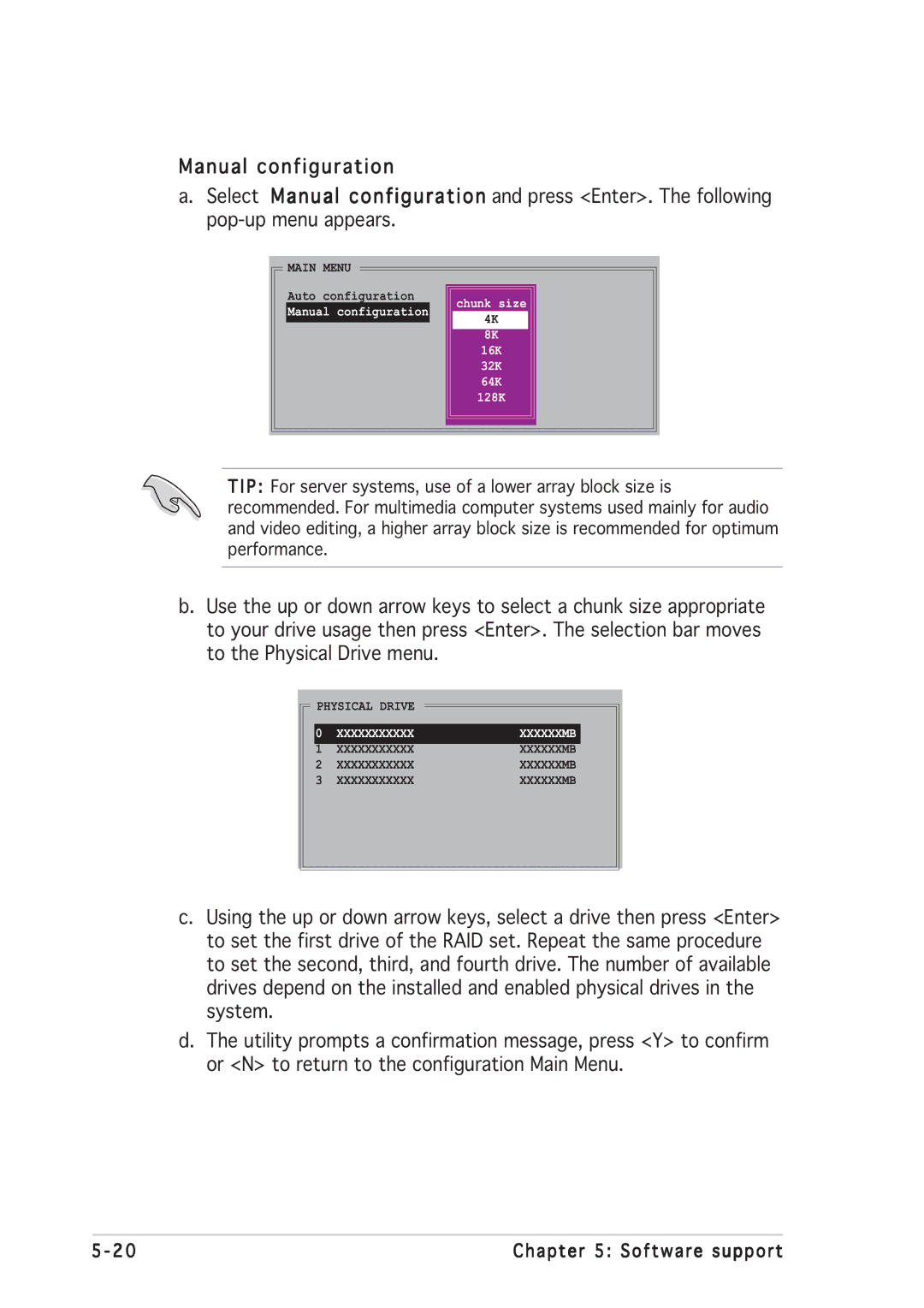 Asus P5GD2 manual Manual configuration 