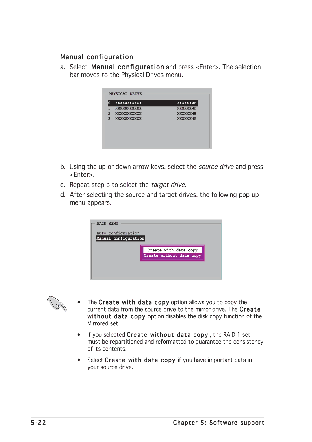 Asus P5GD2 manual Manual configuration 