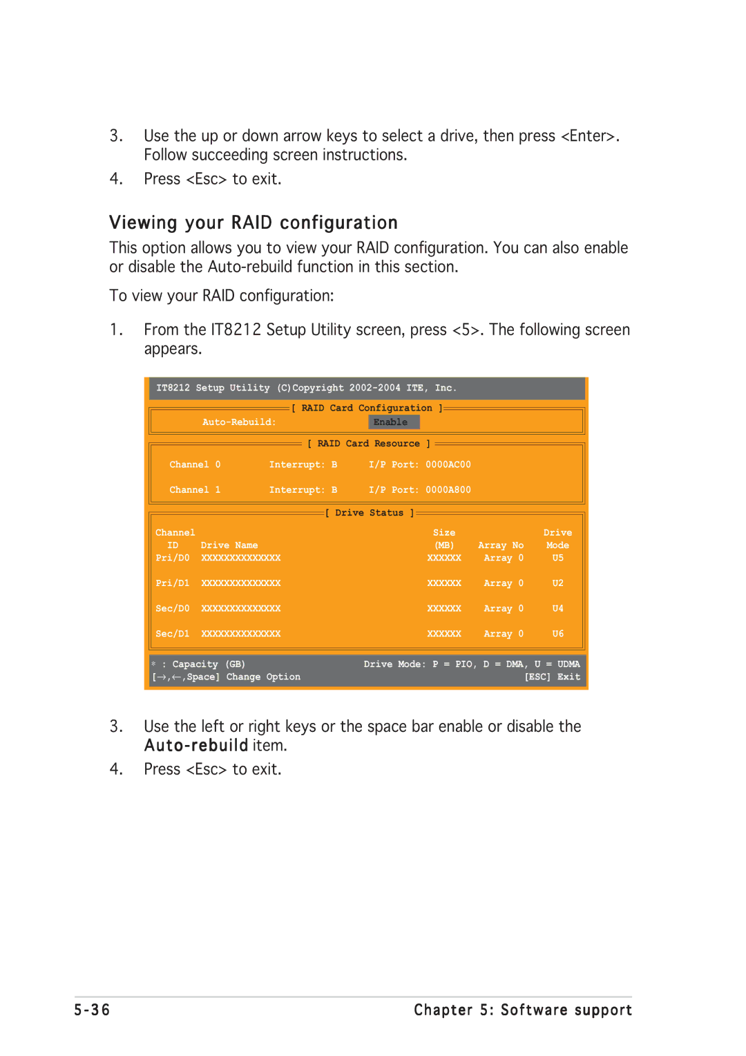 Asus P5GD2 manual Viewing your RAID configuration 