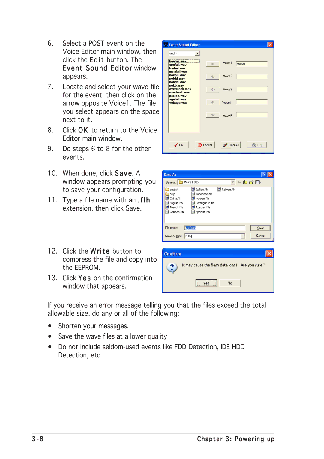 Asus P5GD2 manual Powering up 